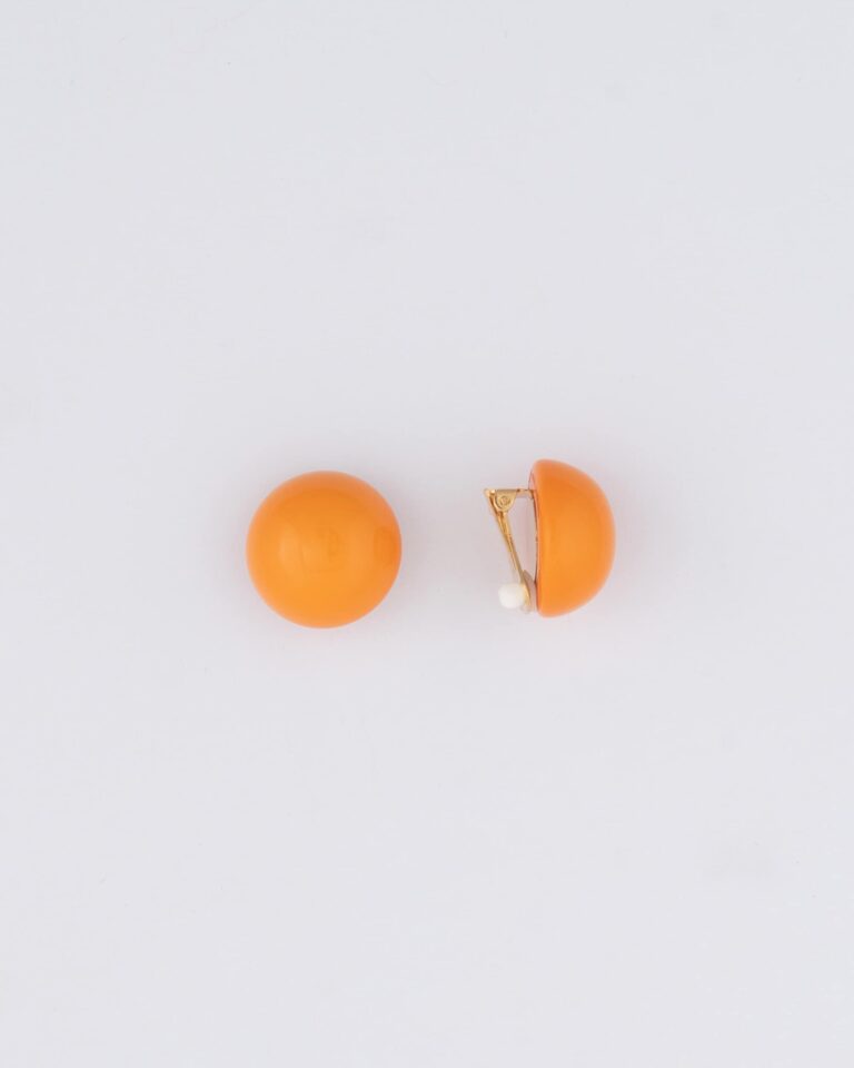 Orecchini Bottone Resina Mandarino