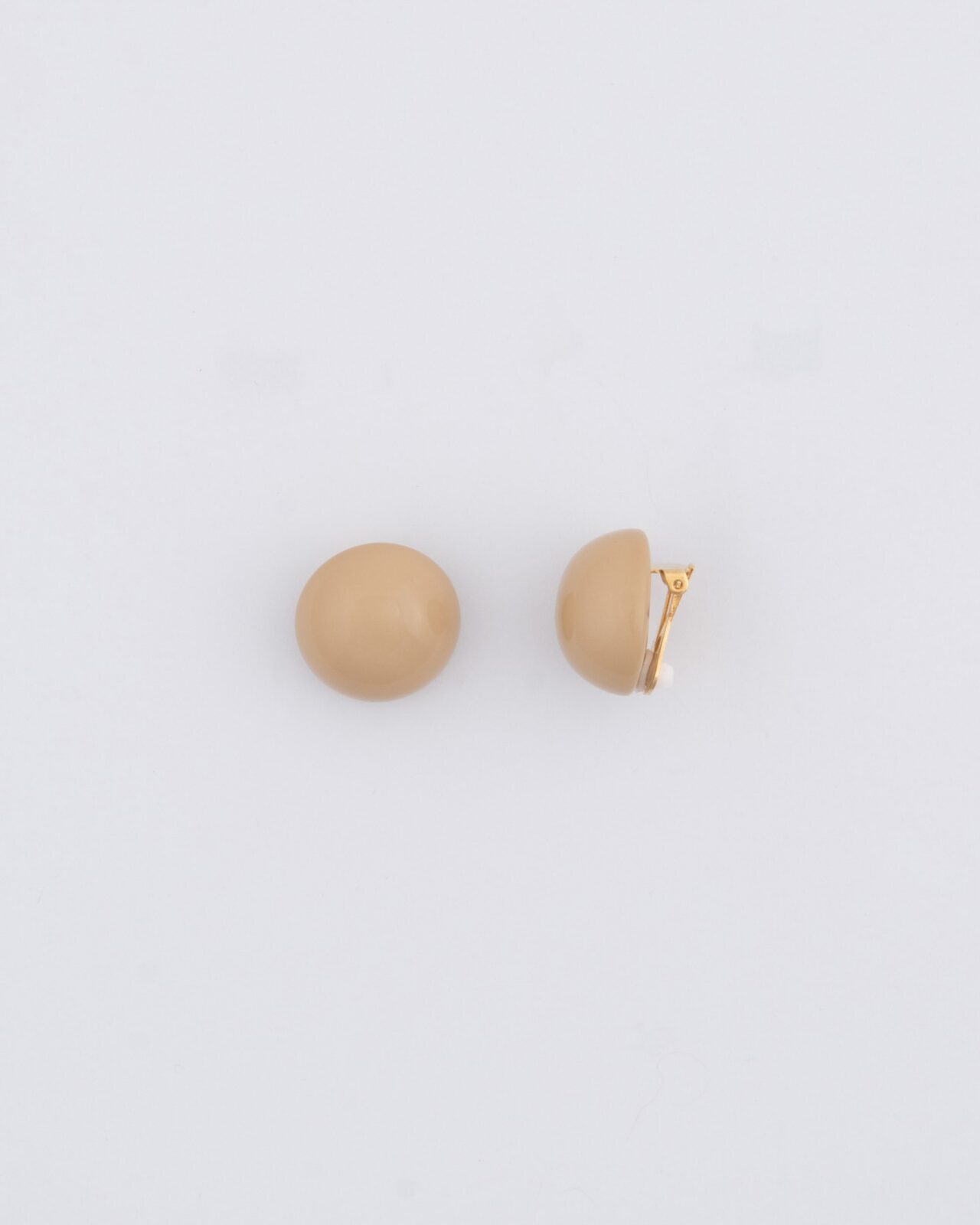 Orecchini Bottone mm 25 Clip Resina Tortora