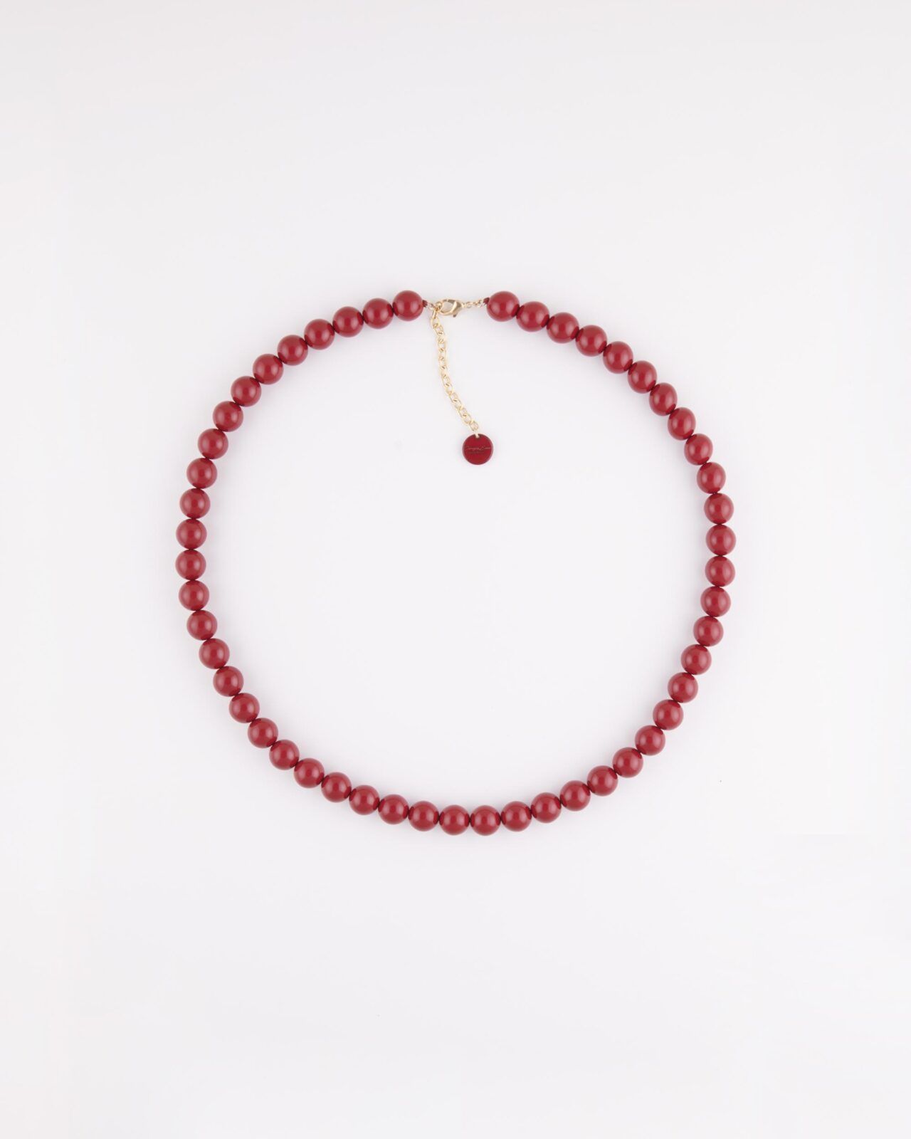 Collana Boule Lunga Resina Rossa cm 90 + 8 cm all