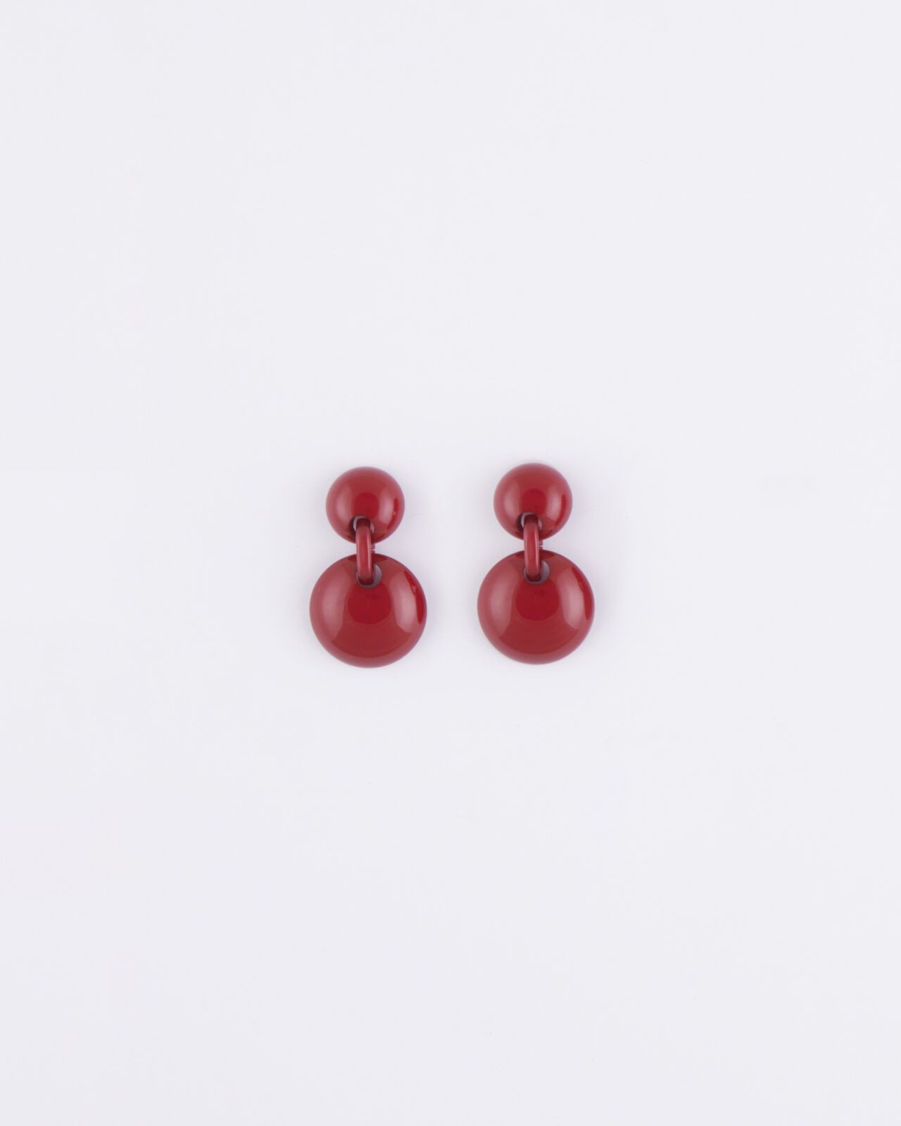 Orecchino Resina pendente piccolo perno Rosso