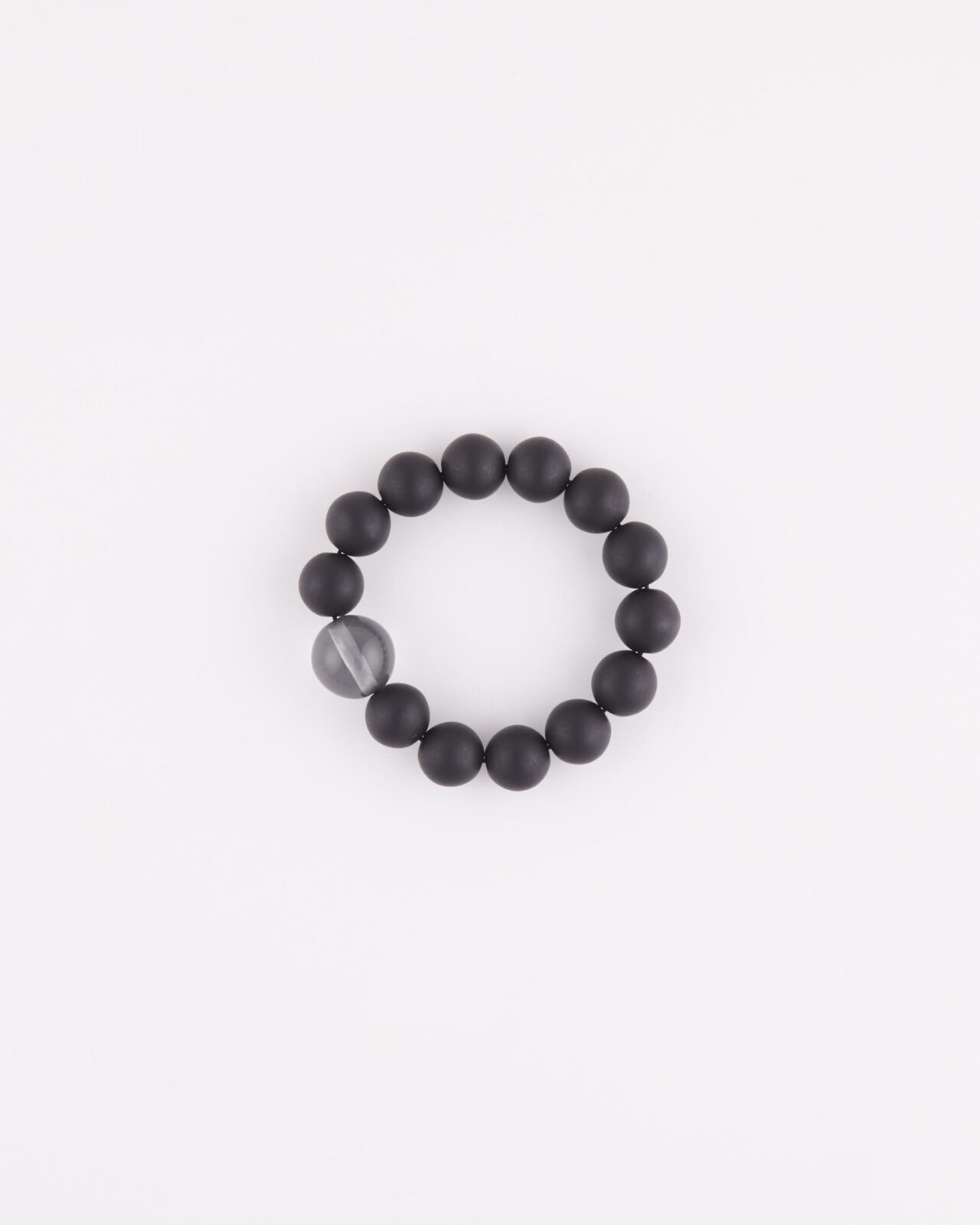 Bracciale resina elastico Nero Opaco
