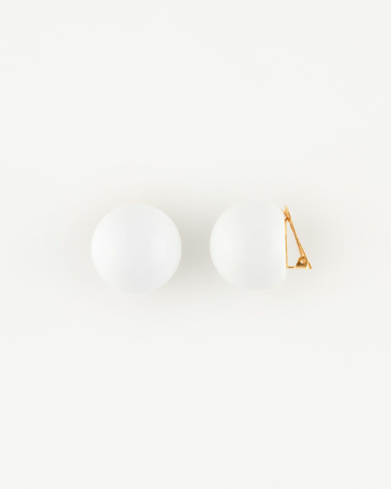 Orecchino Bottone clip Bianco Plastica Riciclata