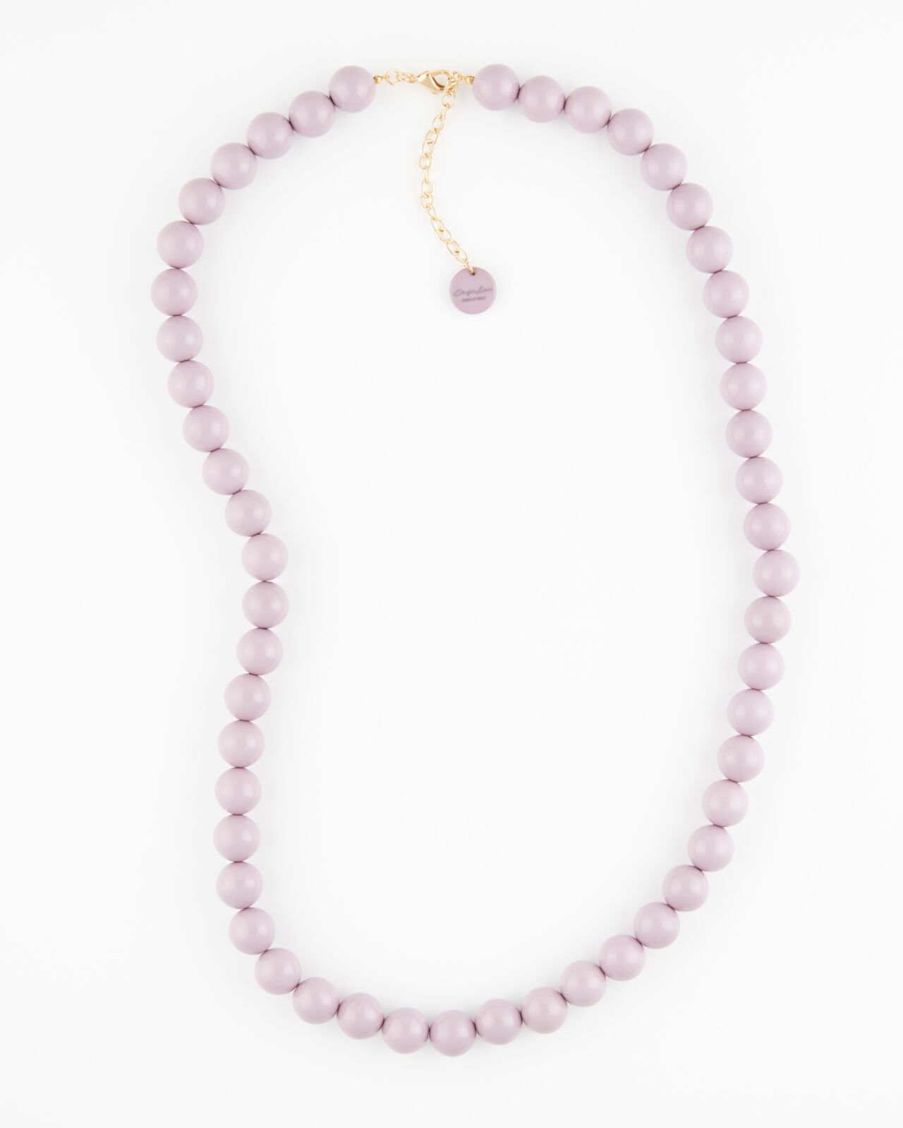 Collana Boule Lunga Resina Lilla cm 90 + 8 cm all