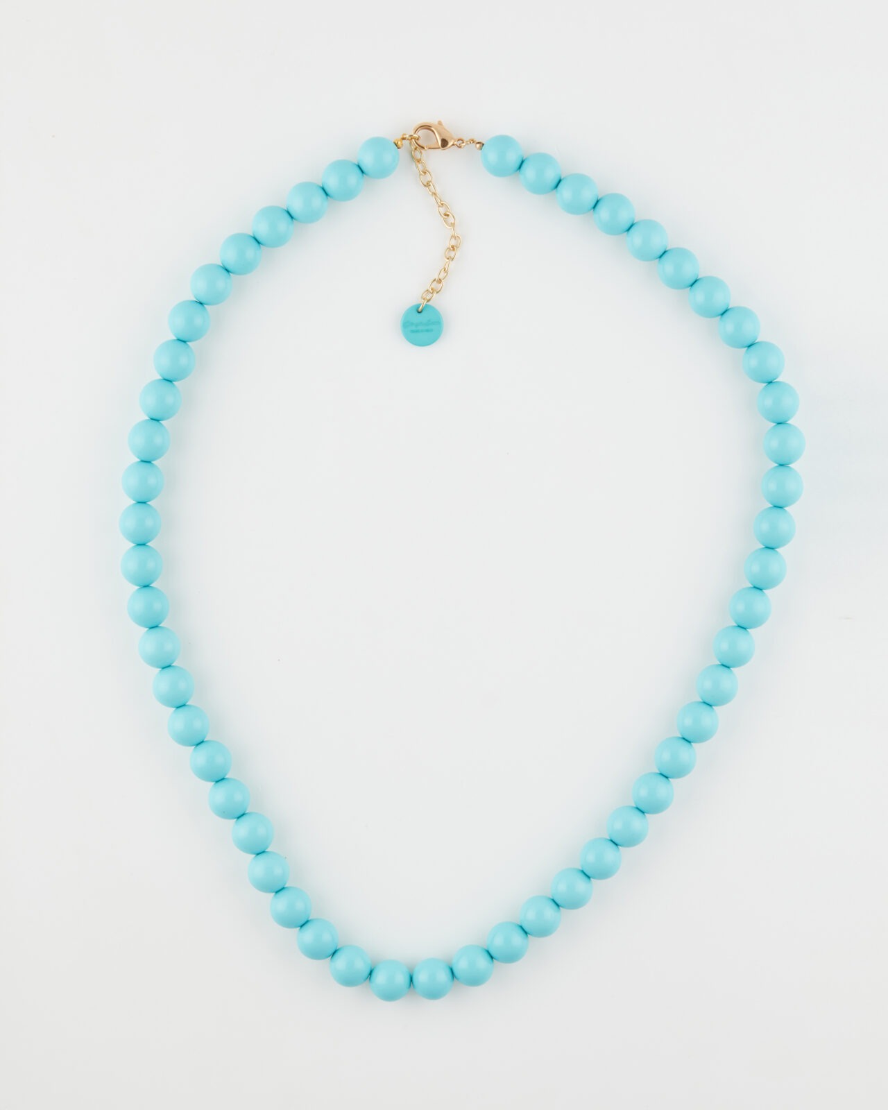 Collana Boule Lunga Resina Turchese cm 90 + 8 cm all