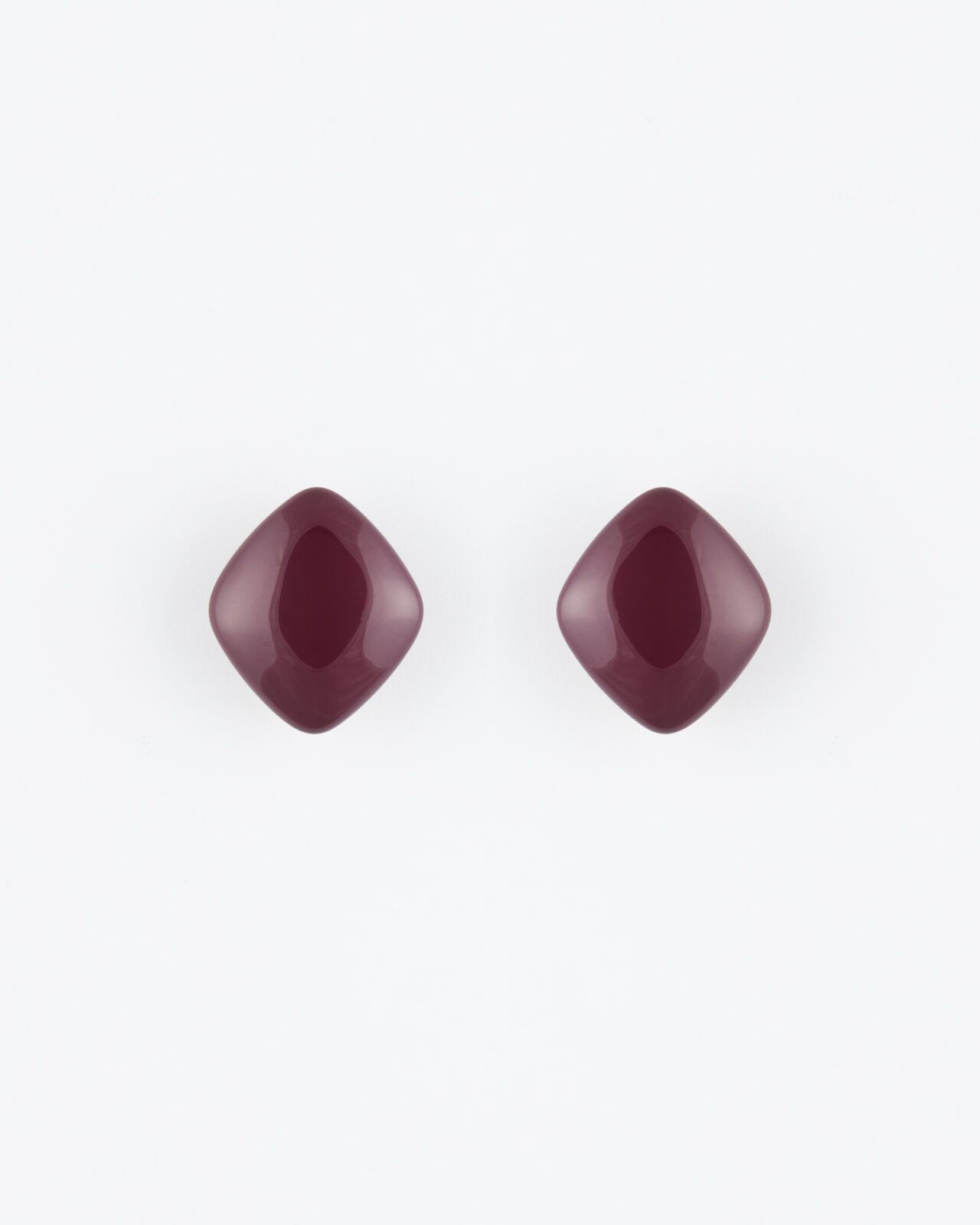 Orecchino Bottone Rombo Clip Magenta