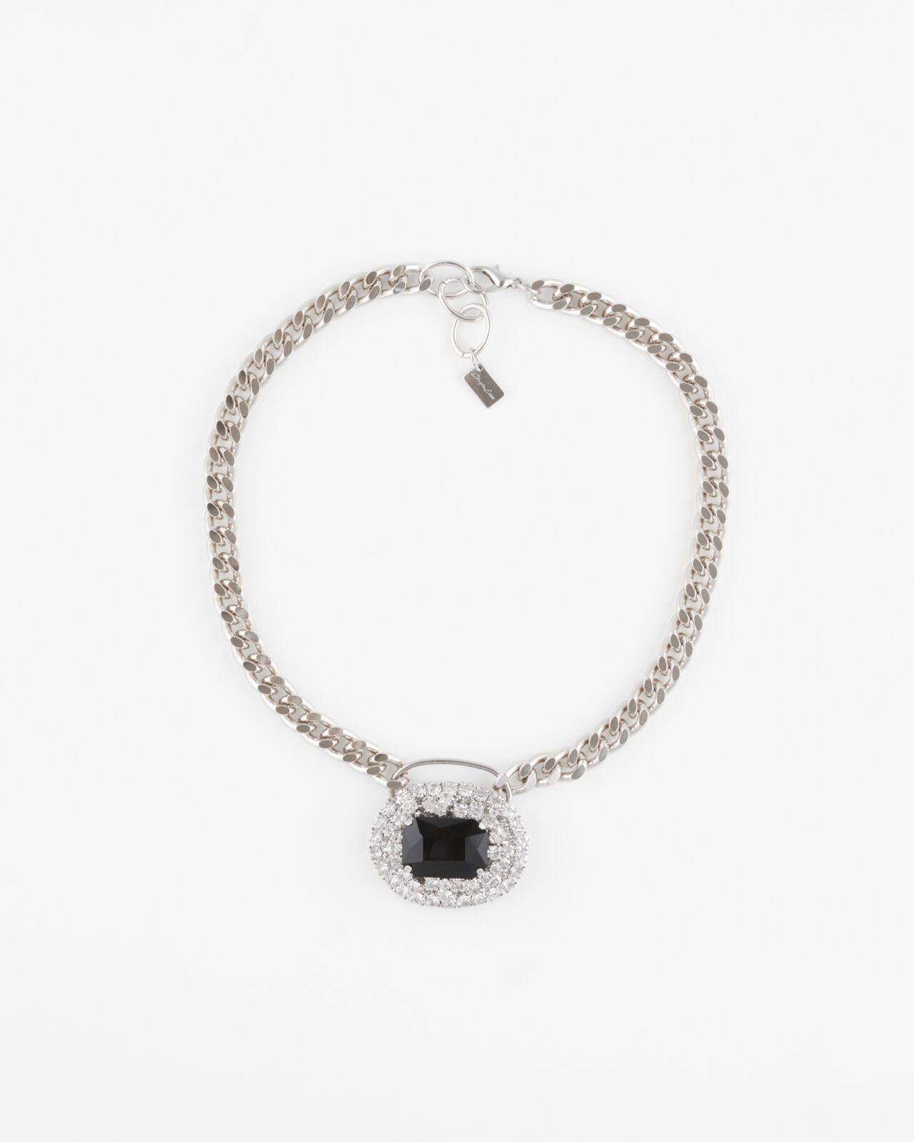 Collana girocollo Lusso cm 50 con elemento Nero 5x4 cm