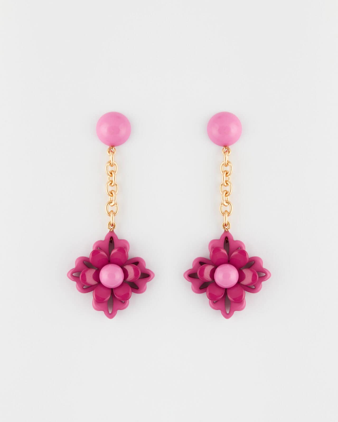 Orecchino Fancy Fuxia perno fiore