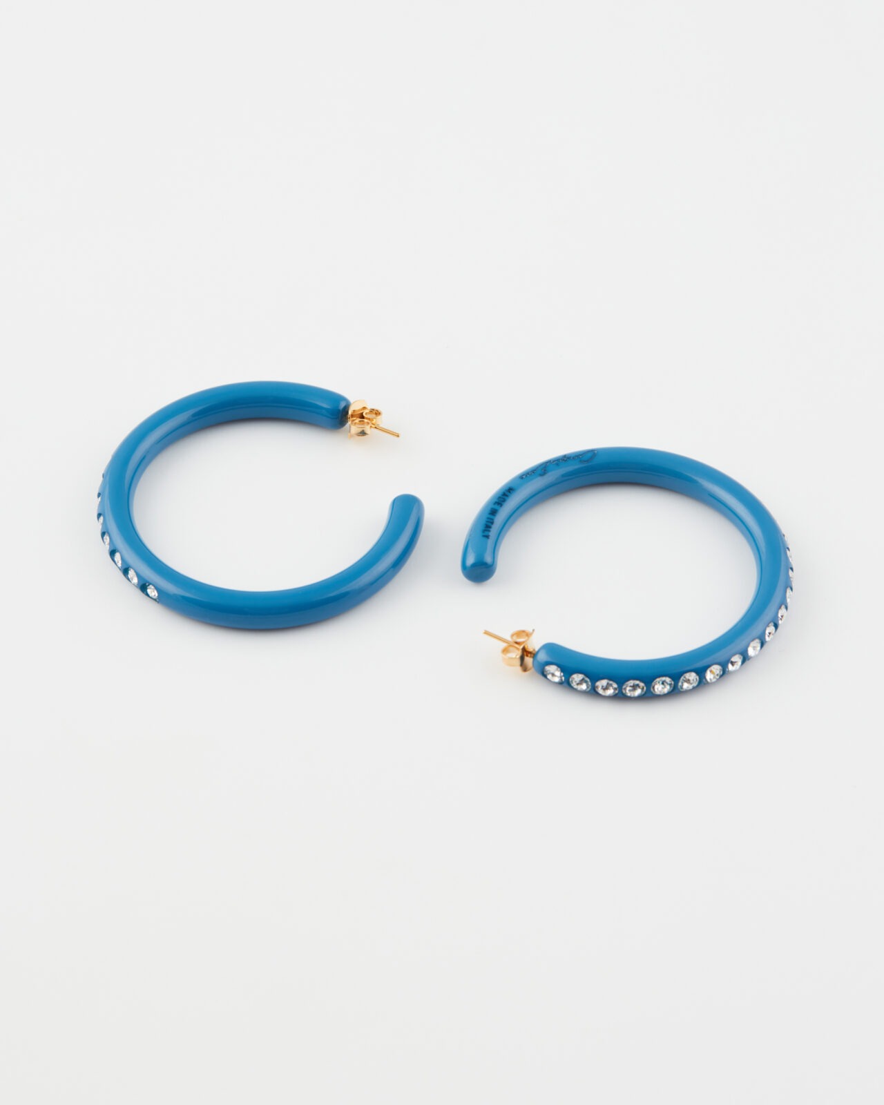 Orecchino Hoop cerchio strass  perno diametro 6 cm Avio