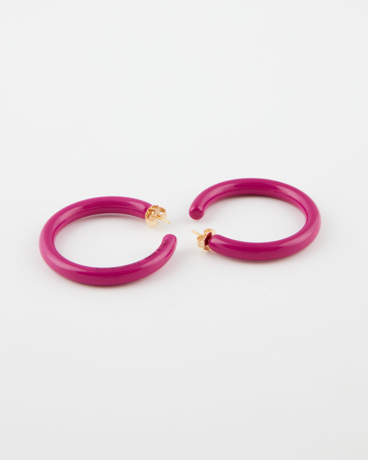 Orecchino Hoop Cerchio Liscio Perno Fuxia