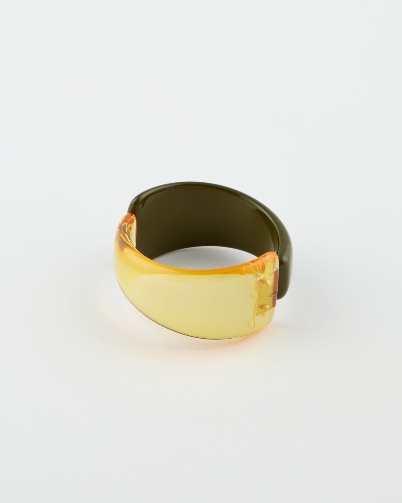 Bracciale Bangle Bicolore Olivine/Ambra