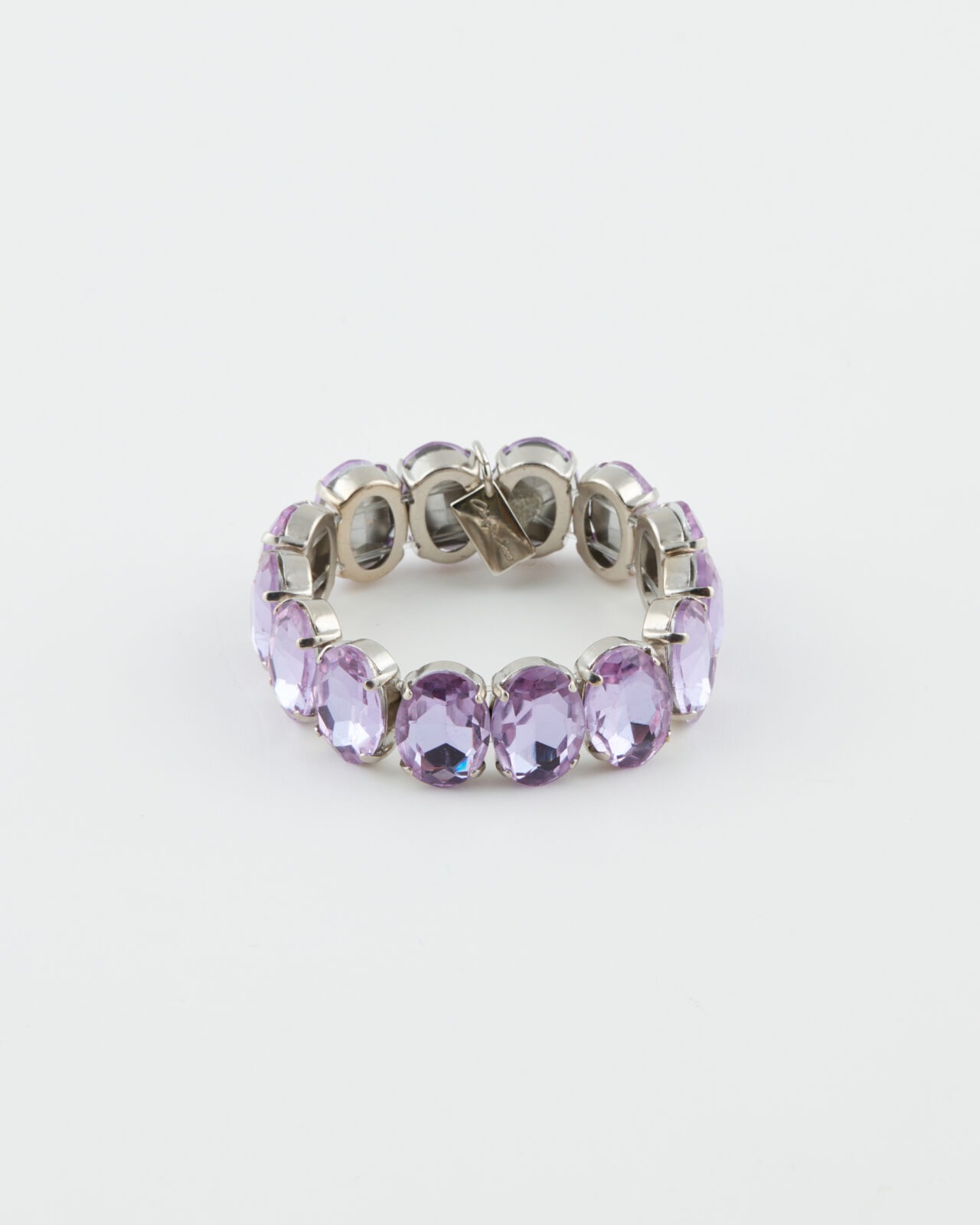 BRacciale Elastico Fancy Luxury Pietre Ovali Rodio Violet