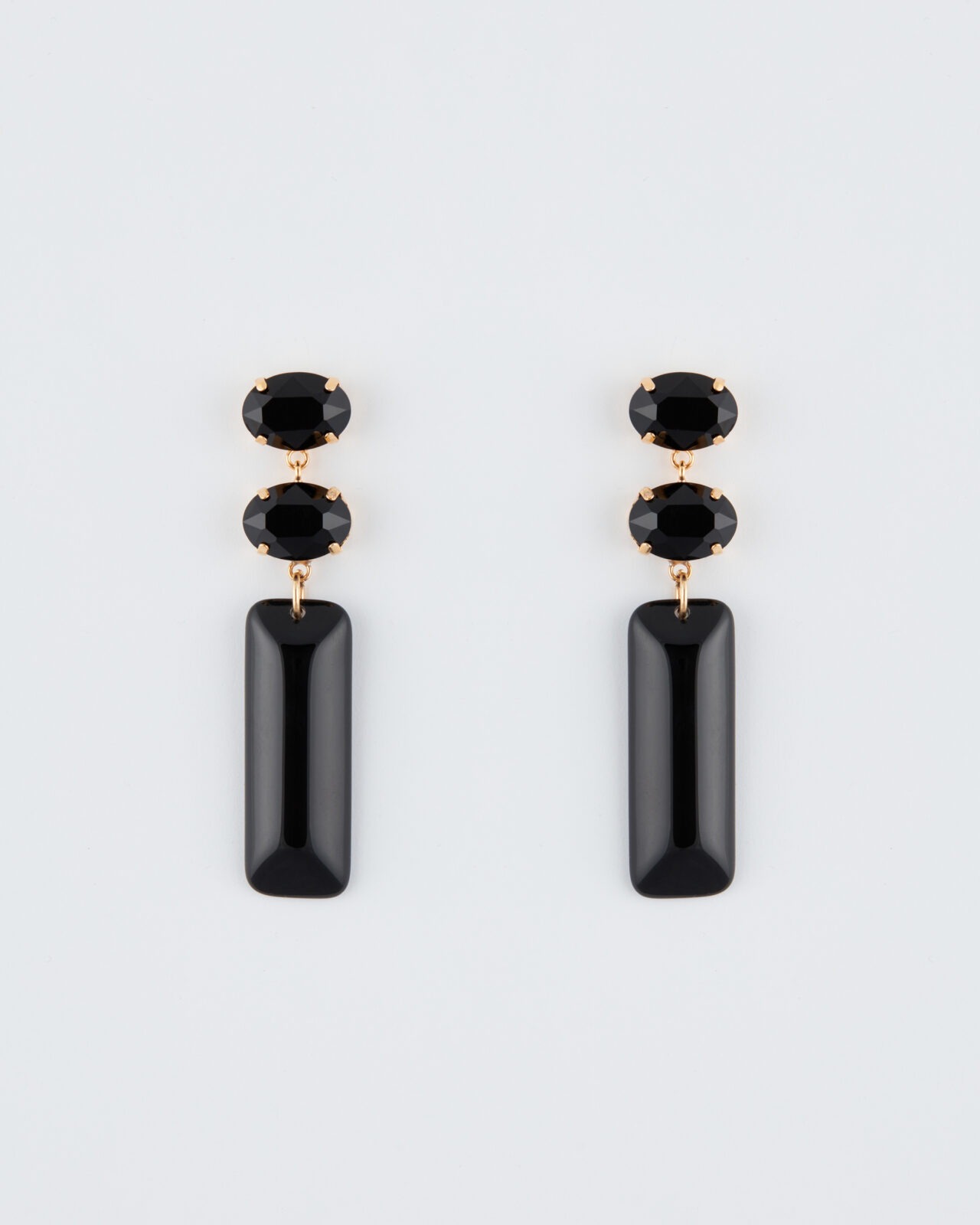 Orecchino Fancy Luxury Perno Oro Nero