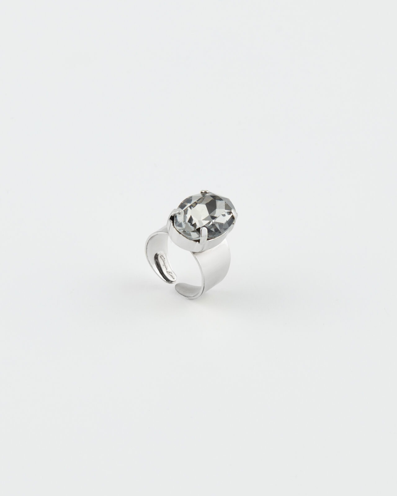 Anello Regolabile Fancy Luxury Rodio Black Diamond
