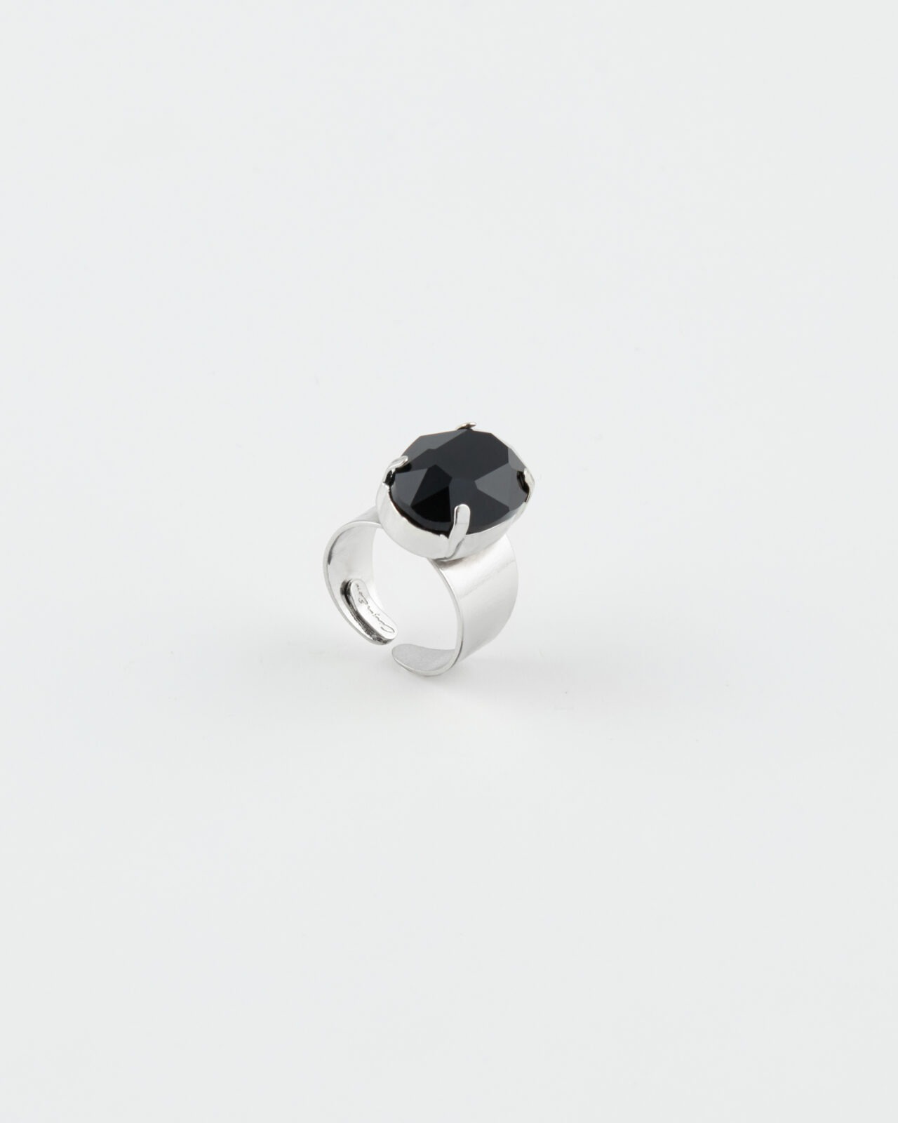 Anello Regolabile Fancy Luxury Rodio Nero