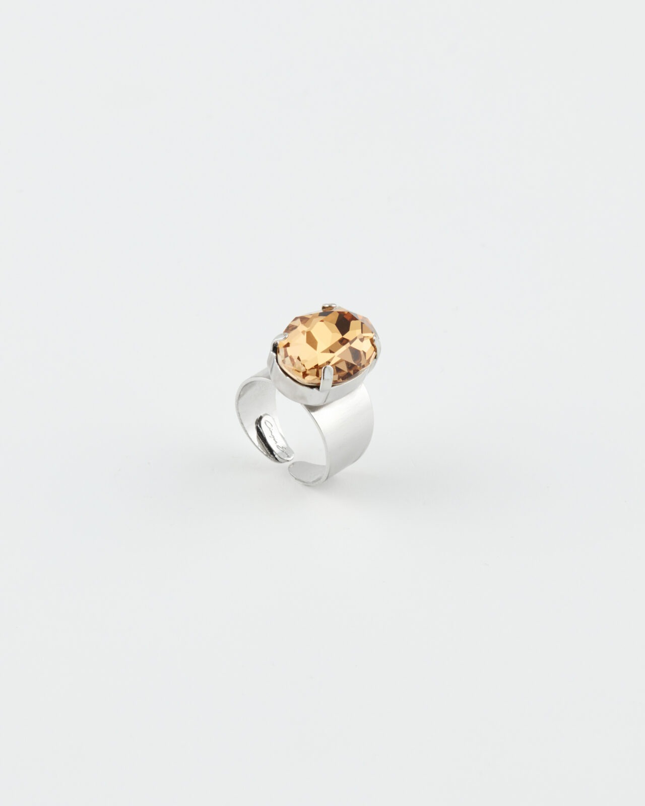 Anello Regolabile Fancy Luxury Rodio Topazio