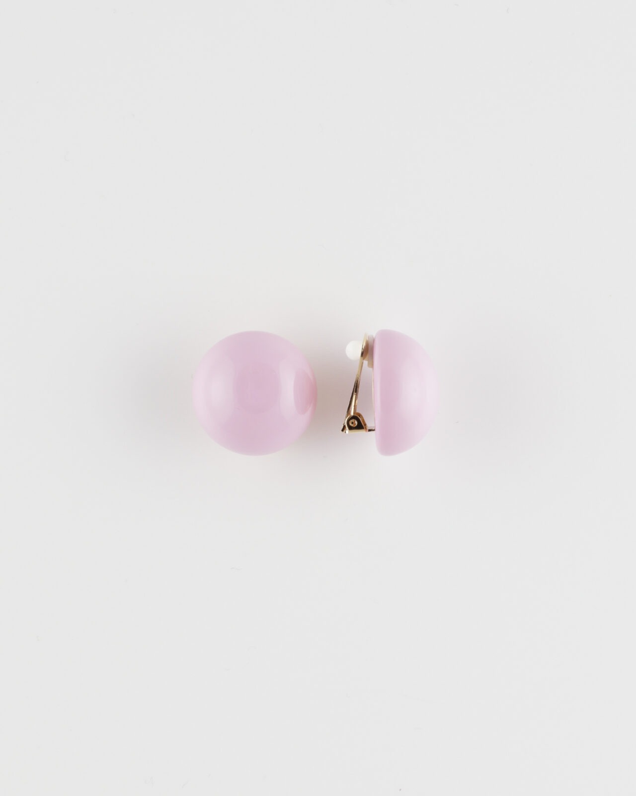 Orecchini Bottone mm 25 Clip Resina Rosa