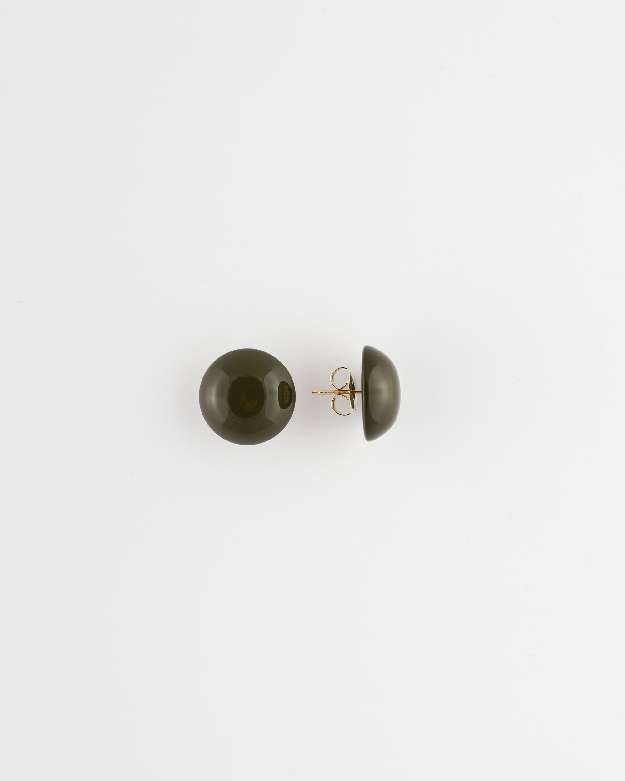 Orecchino bottone perno mm 18 Olivine