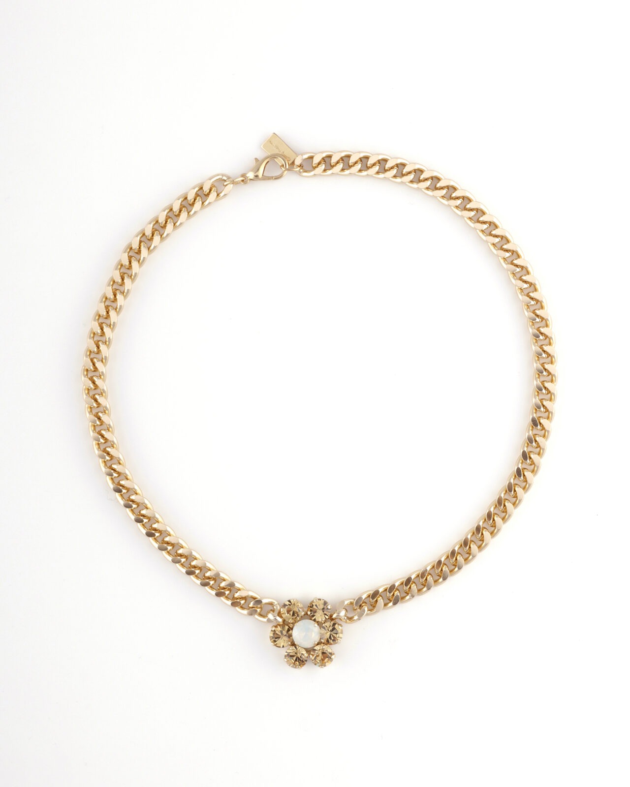 Collana Fiore Strass Topazio