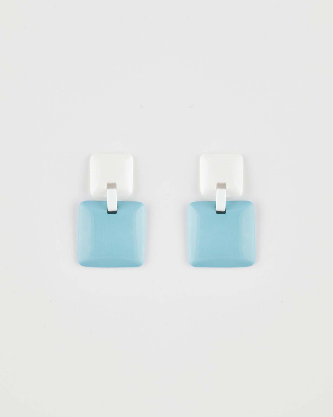 Orecchino Doppio Elemento Perno Fancy Summer Bianco/Turchese