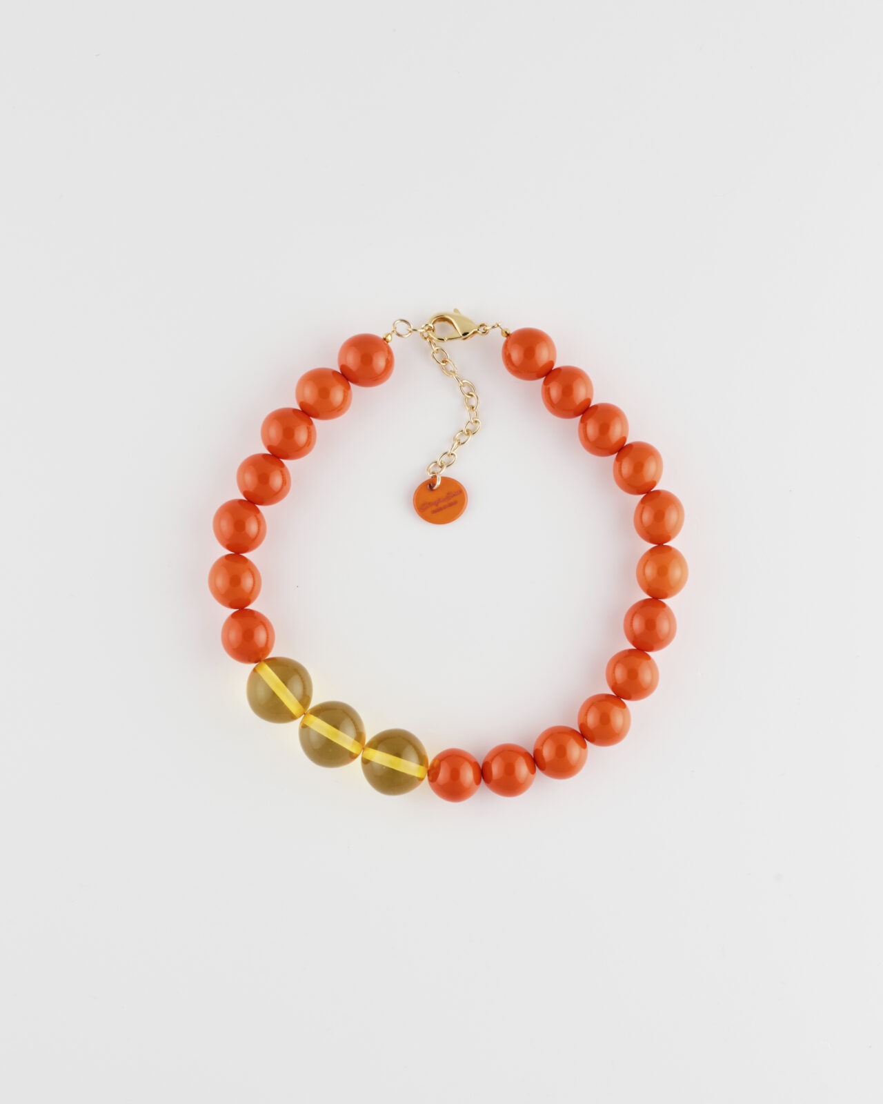 Collana Girocollo Boule Bicolore Aragosta/Ambra