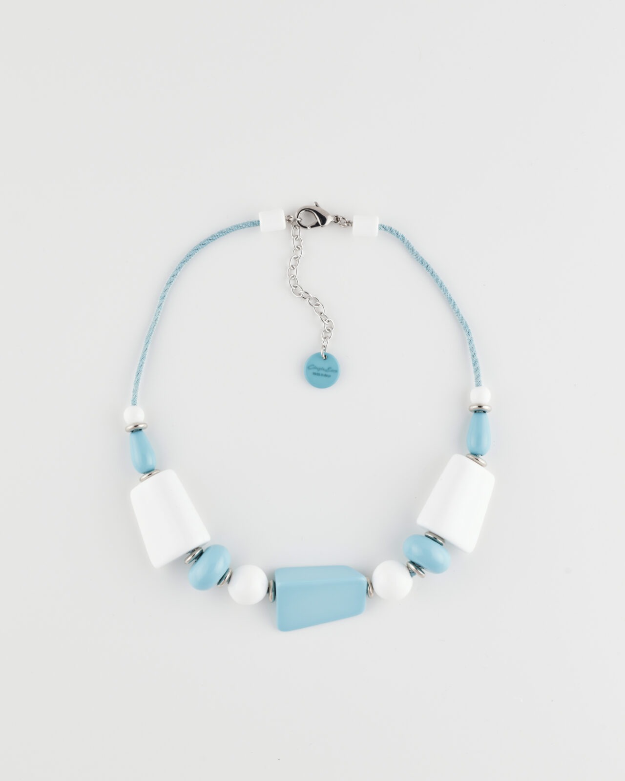 Collana Girocollo Fancy Summer Bianco/Turchese