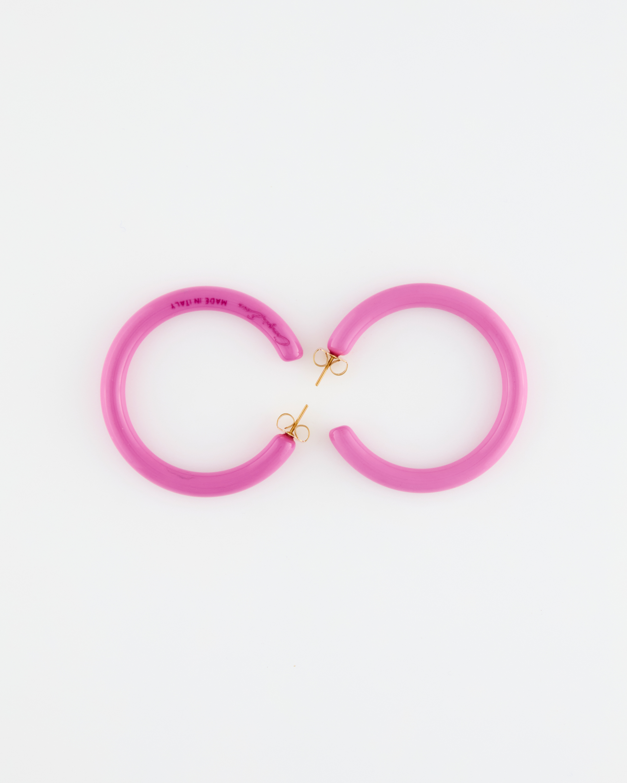 Orecchino Hoop Cerchio Liscio Perno Rosa