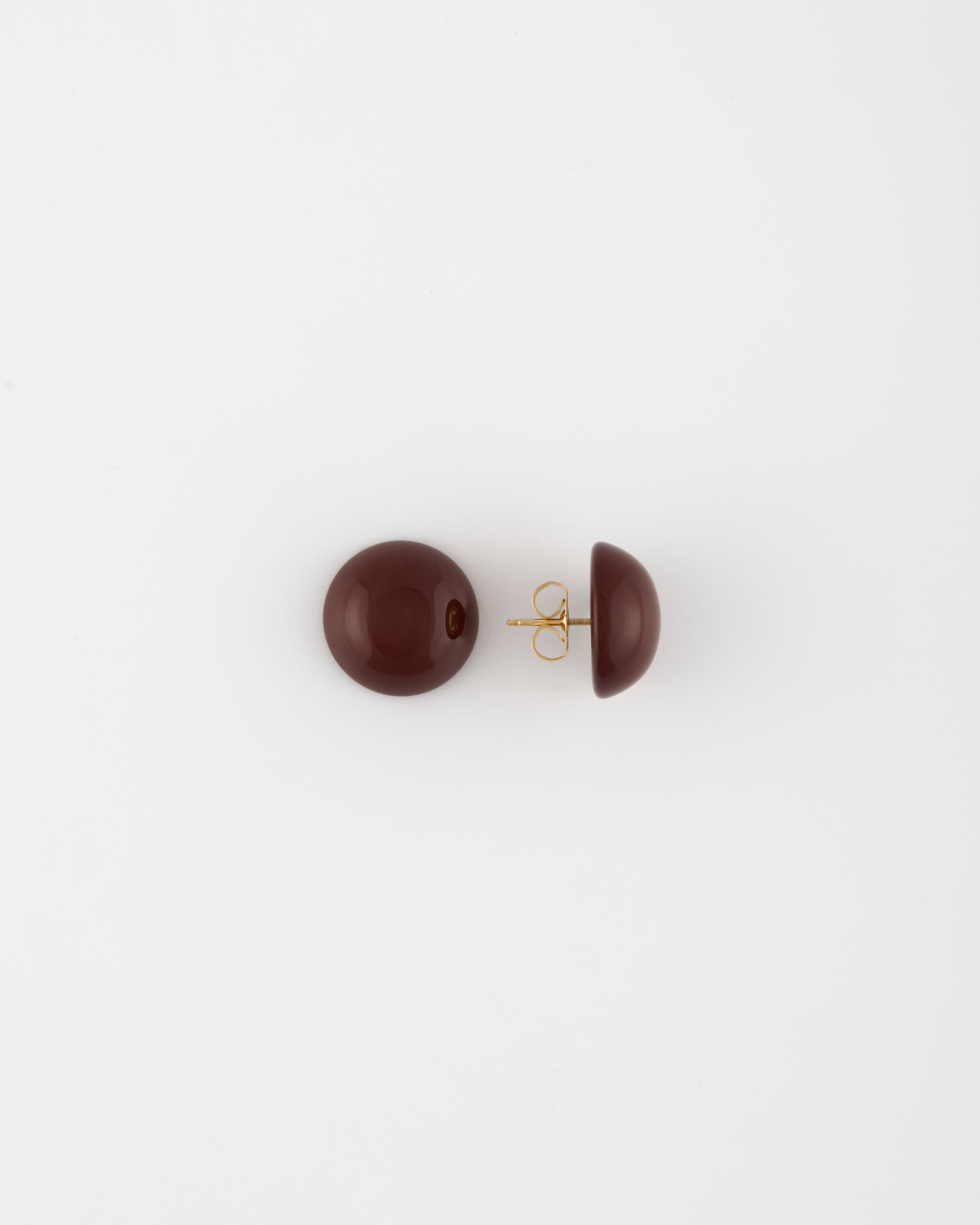 Orecchino bottone perno mm 18 Gianduia