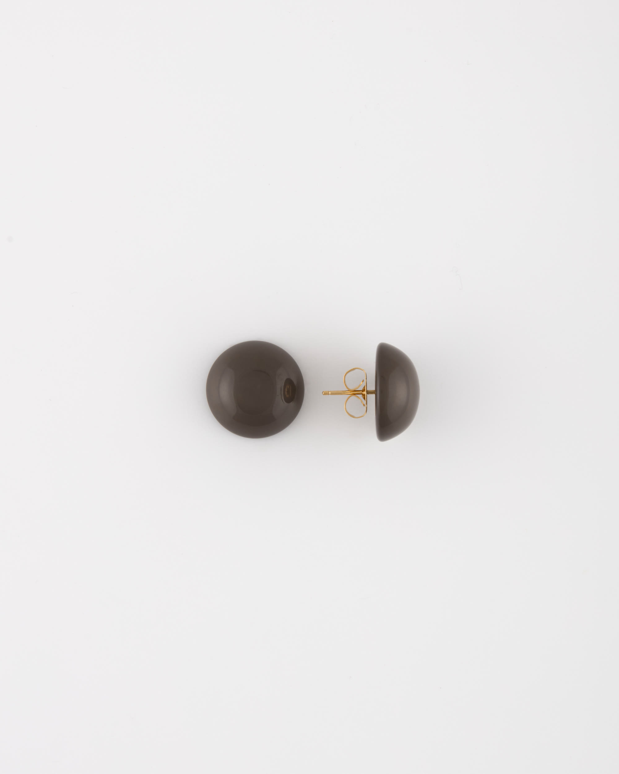 Orecchino bottone perno mm 18 Grigio