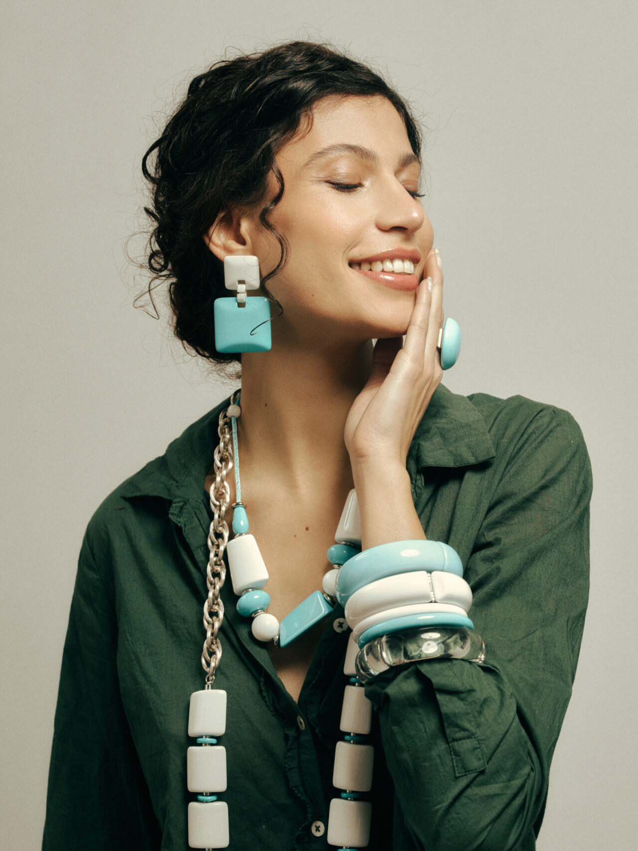 Collana Girocollo Fancy Summer Bianco/Turchese - immagine 4