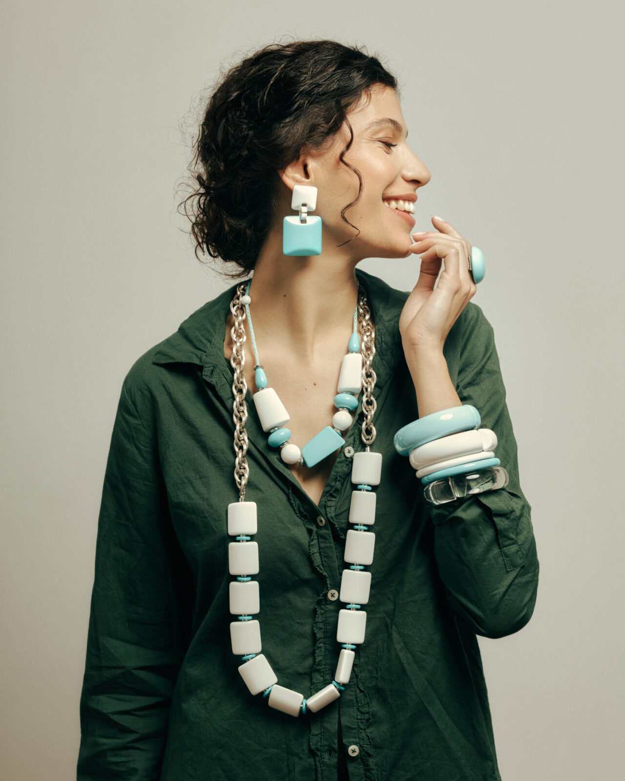 Collana Girocollo Fancy Summer Bianco/Turchese - immagine 5