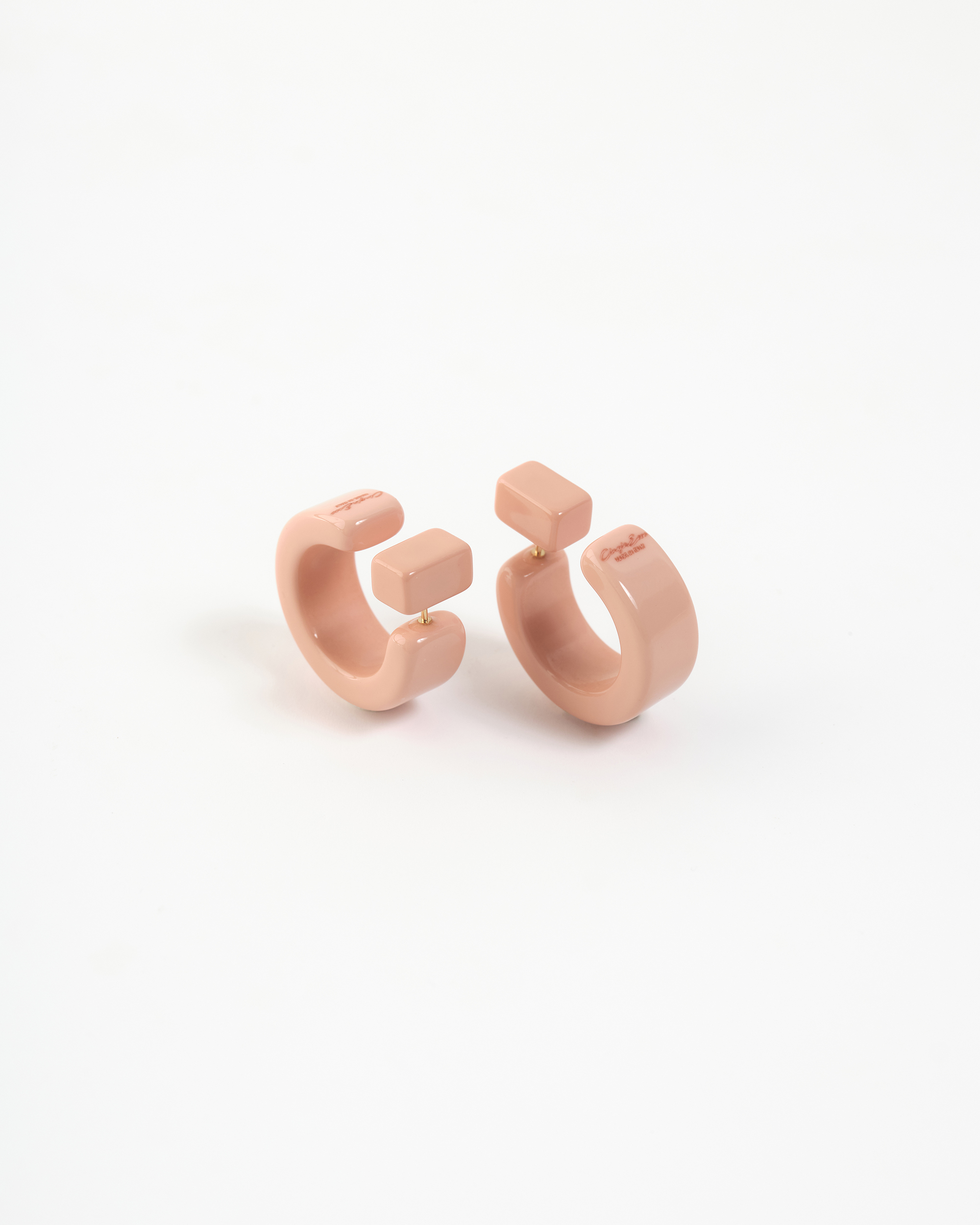 Orecchino Cerchio sezione quadrata Diametro 3 cm Cipria