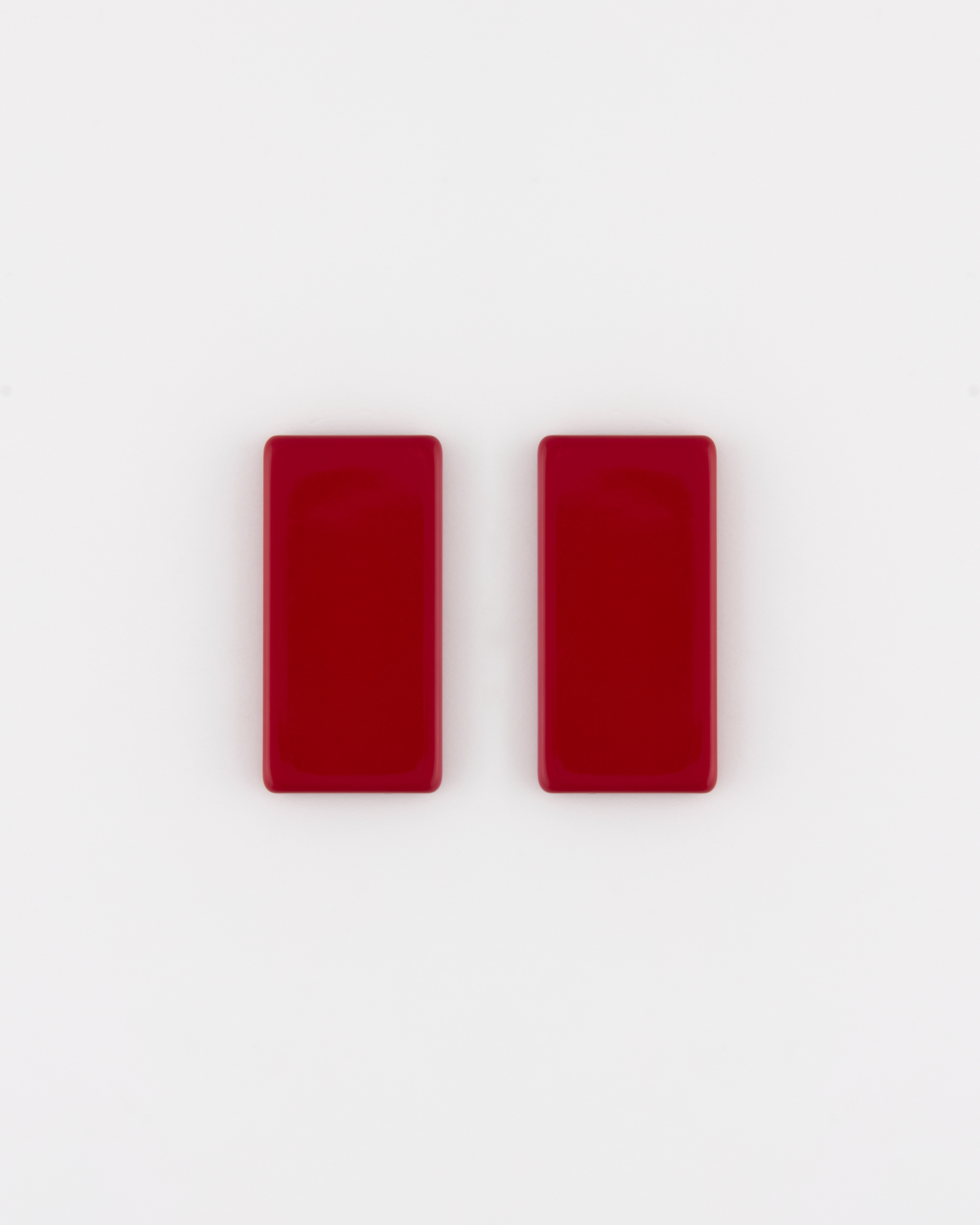 Orecchino Rettangolo con perno cm 4 x 2 Rosso Smile Multicolor