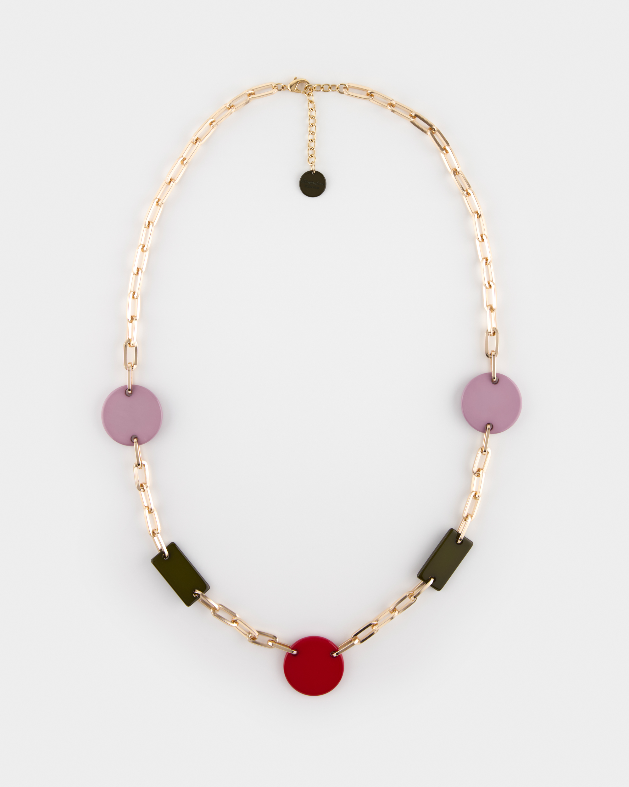 Collana Lunga Mix Dischi e Rettangoli cm 100 + 5 cm all Smile Multicolor