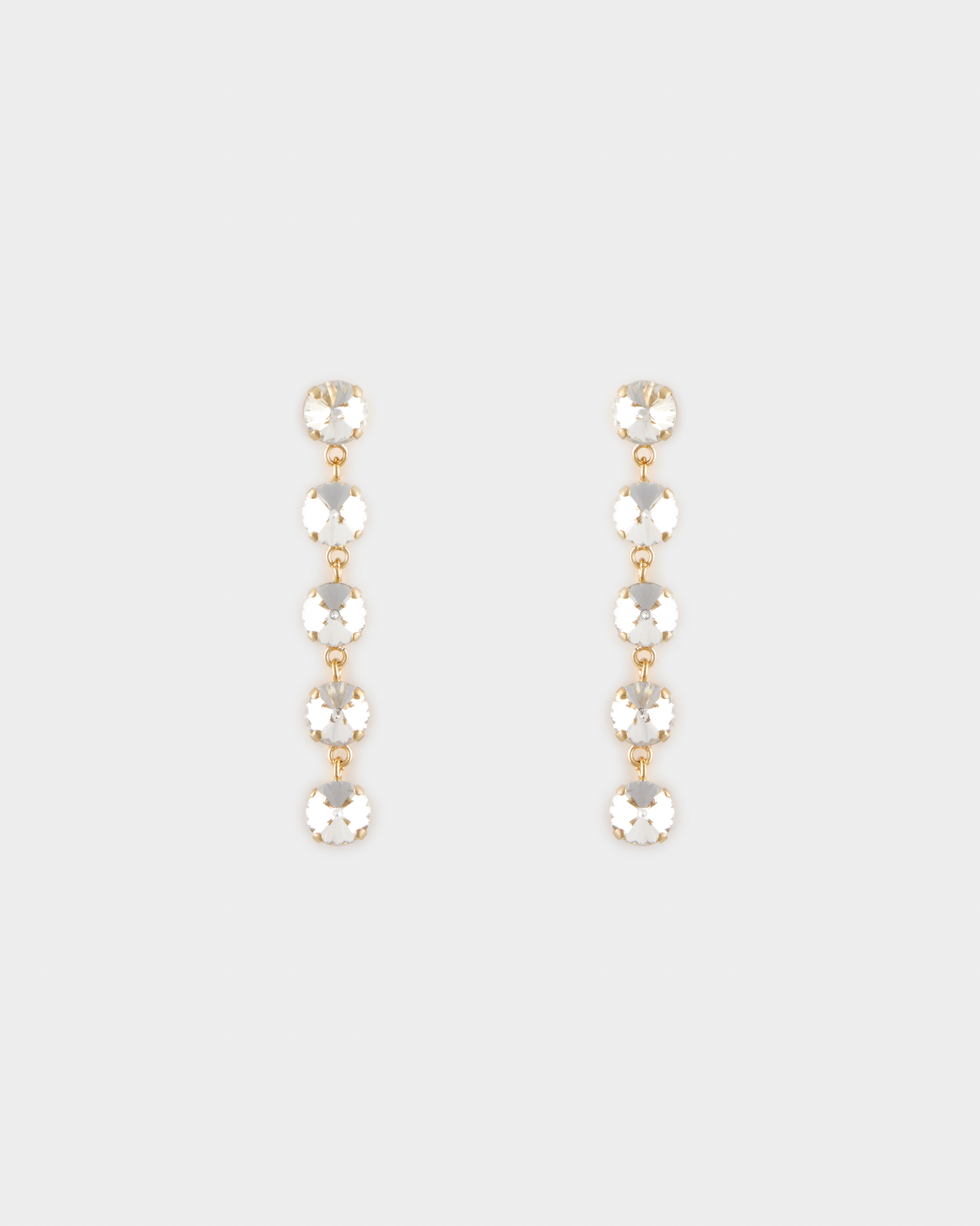 Orecchino Perno 5 Stass Rivoli cm 8 Oro Cristallo