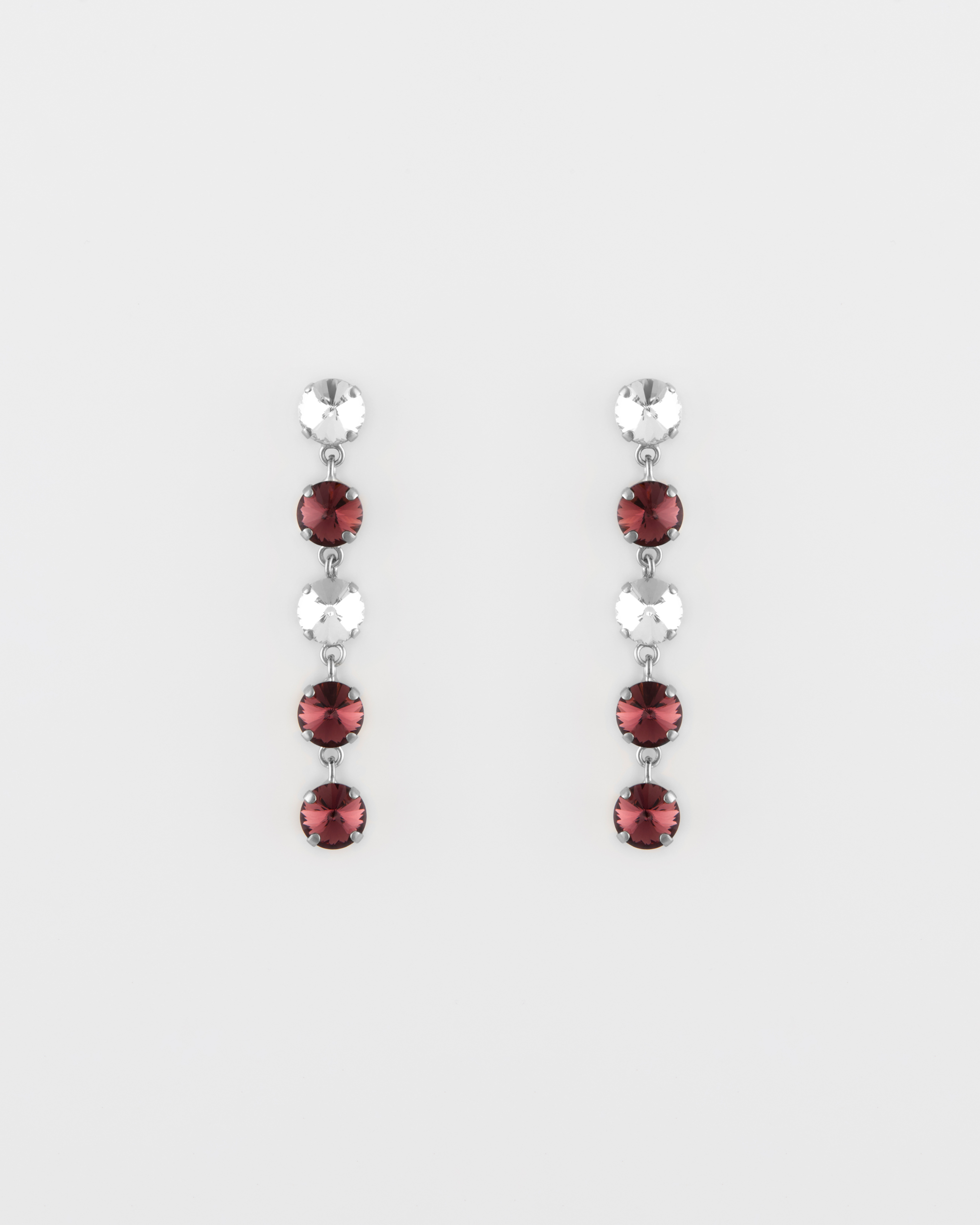 Orecchino Perno 5 Stass Rivoli cm 8 Oro Ametista+Cristallo