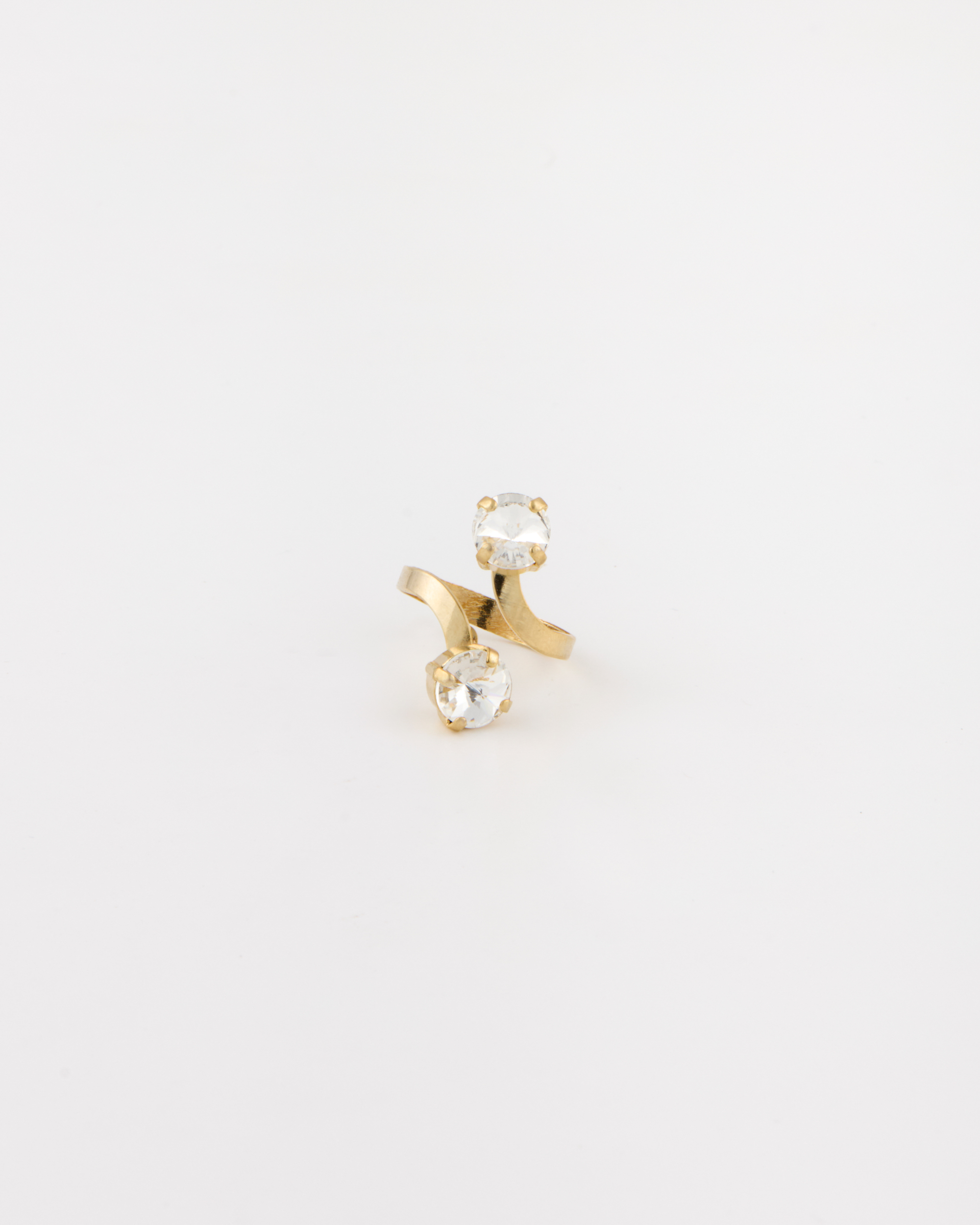 Anello Regolabile contrariè con strass rivoli Cristallo Strass