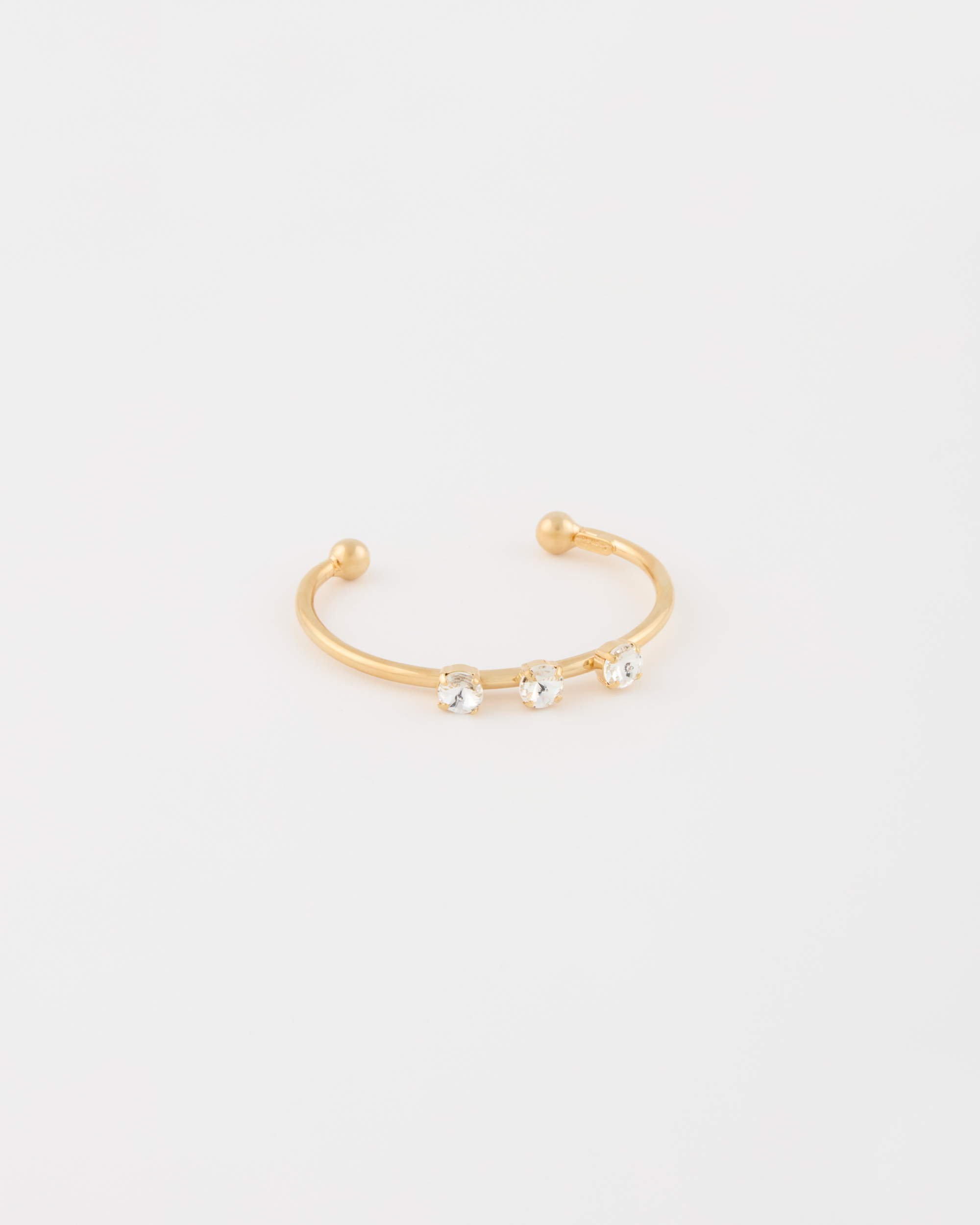 Bracciale Manetta con strass rivoli regolabile Oro e Cristallo Strass