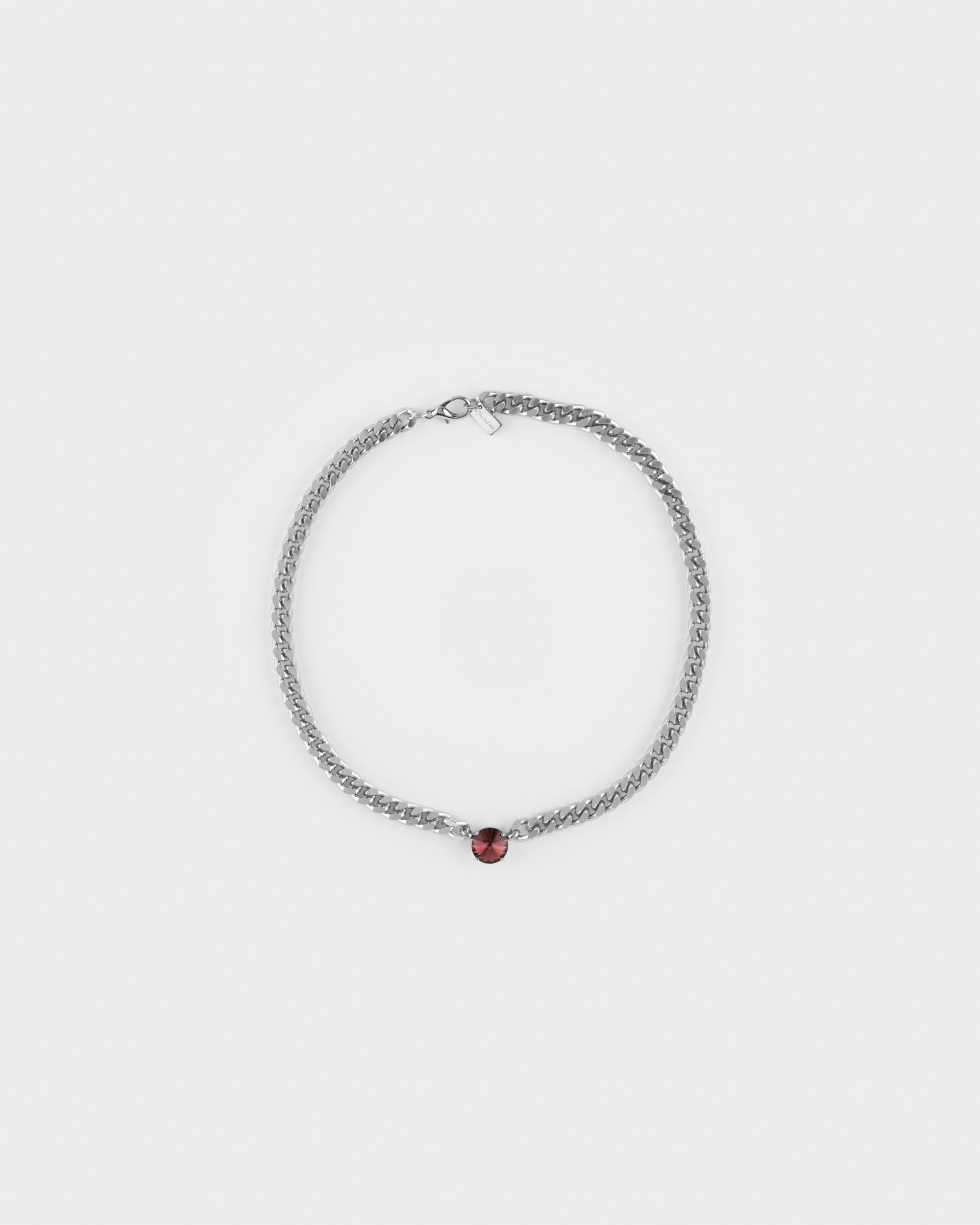 Collana con strass rivoli cm 45 + 5 all Rodio Ametista diametro strass 1 cm Strass