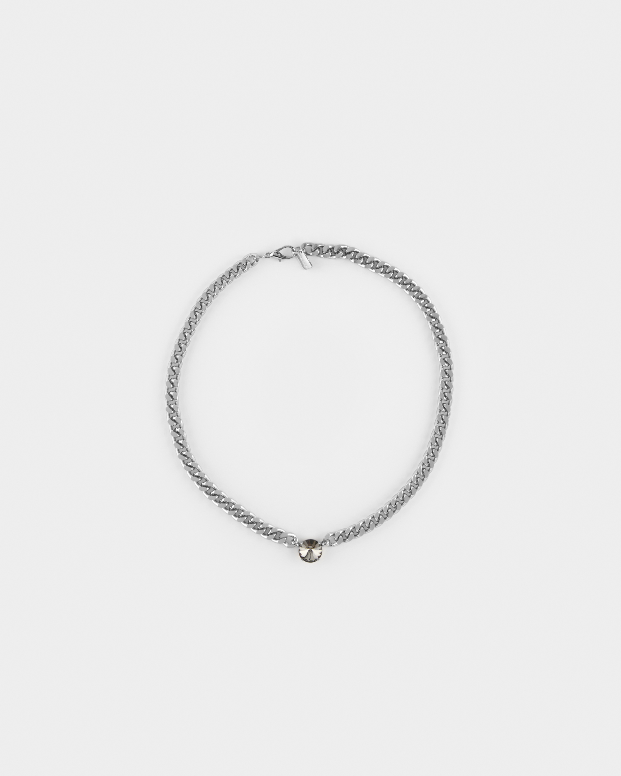 Collana con strass rivoli cm 45 + 5 all Rodio Black Diamond diametro strass 1 cm Strass