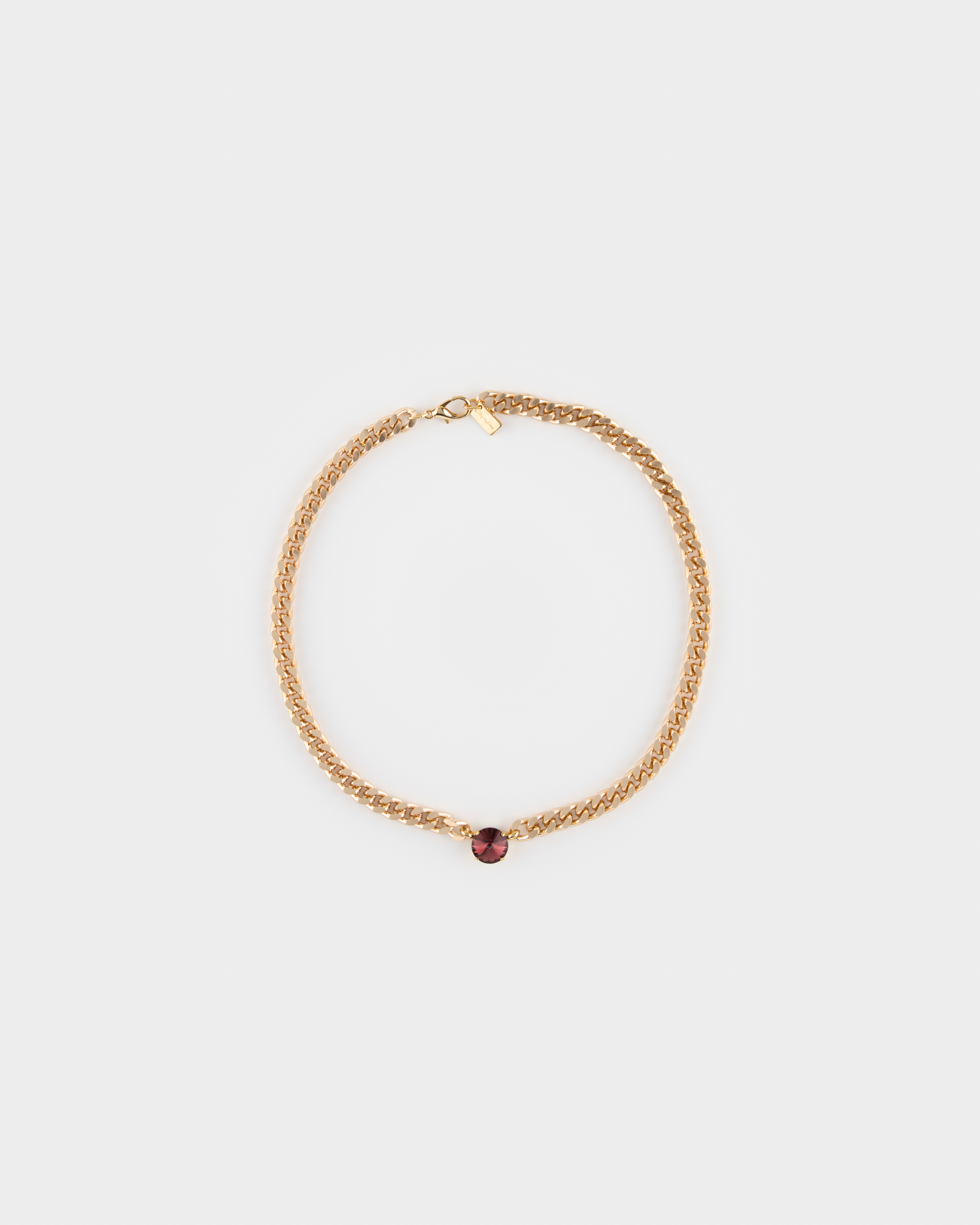 Catena Collana con strass rivoli cm 45 + 5 all Oro Ametista diametro strass 1 cm Strass