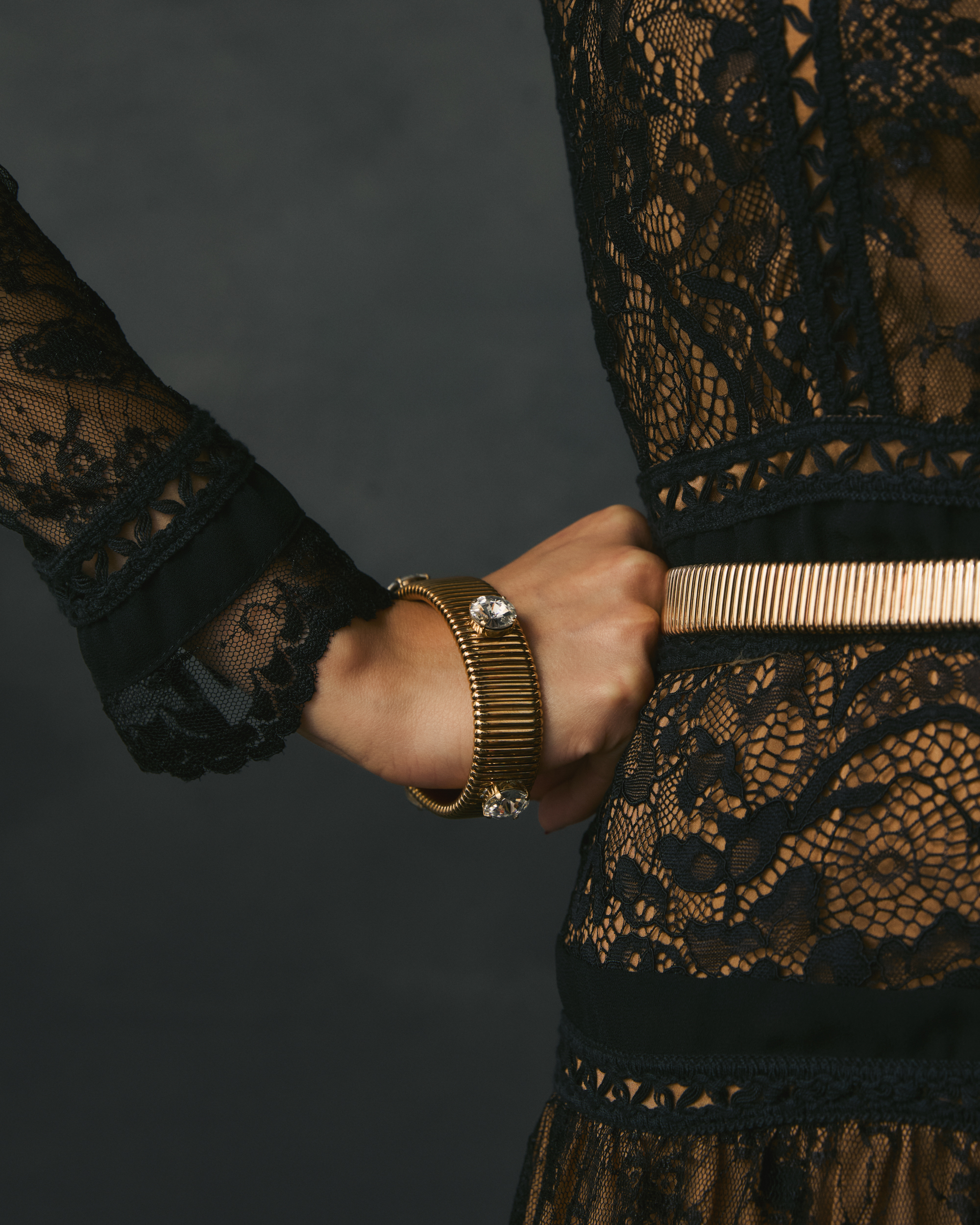 Bracciale con stass rivoli Rodio Cleopatra - immagine 8