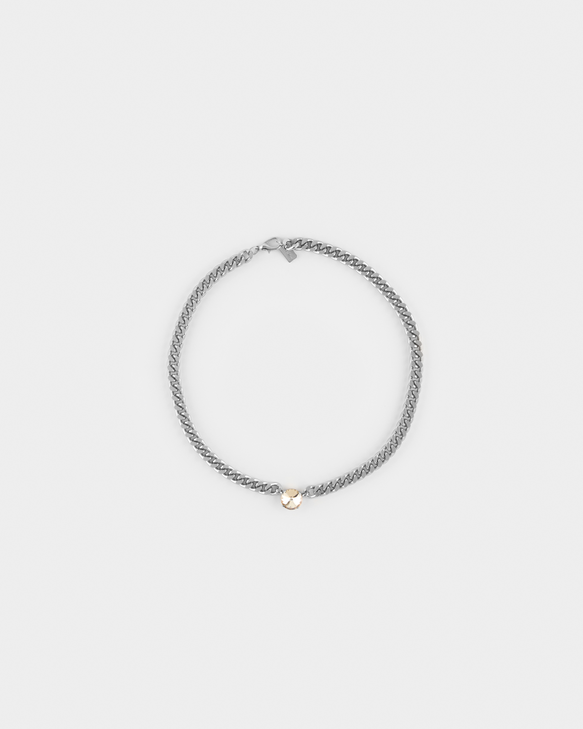 Collana con strass rivoli cm 45 + 5 all Rodio Golden Shadow diametro strass 1 cm Strass