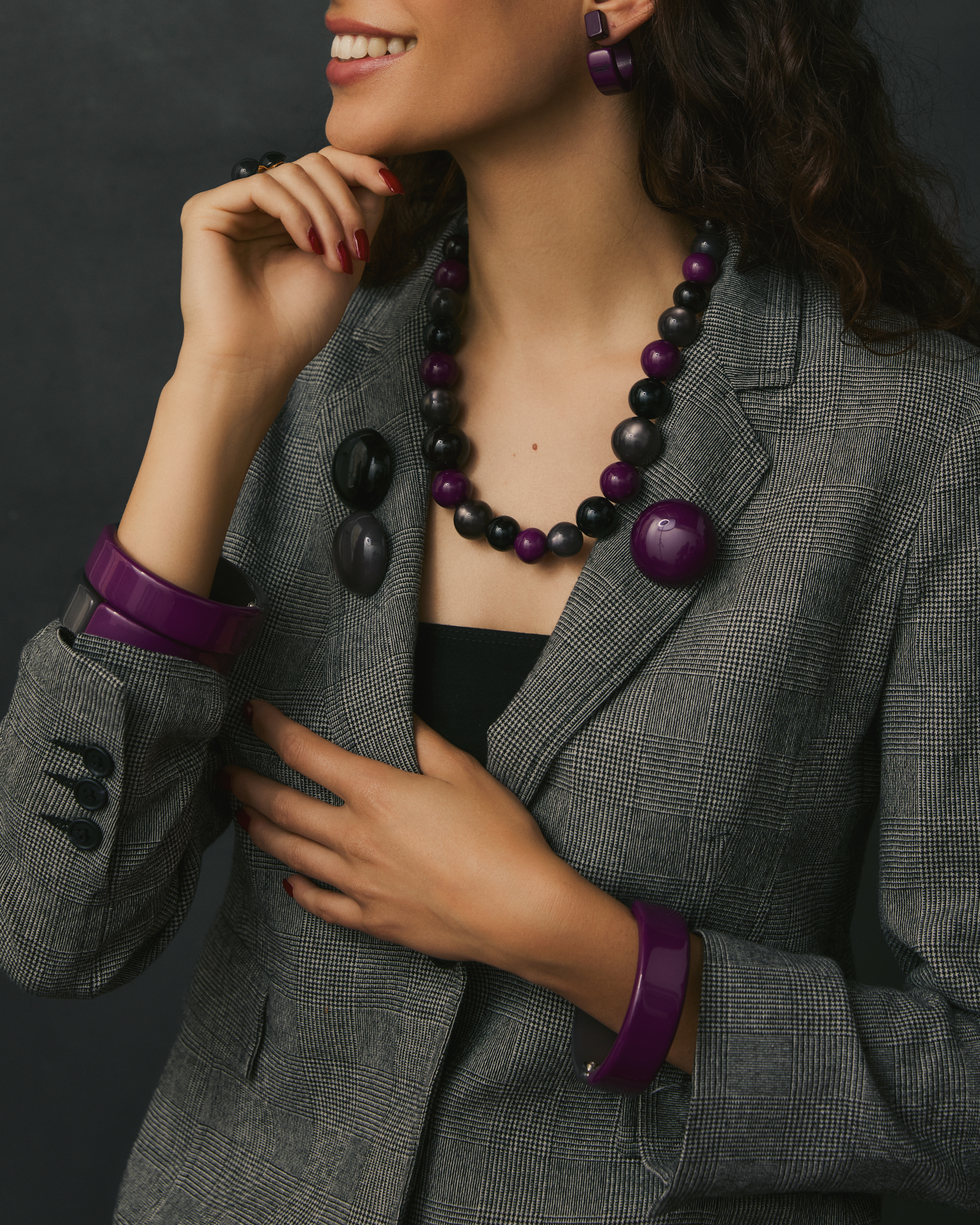 Anello regolabile diametro resina cm 1,5 FUME' - immagine 5