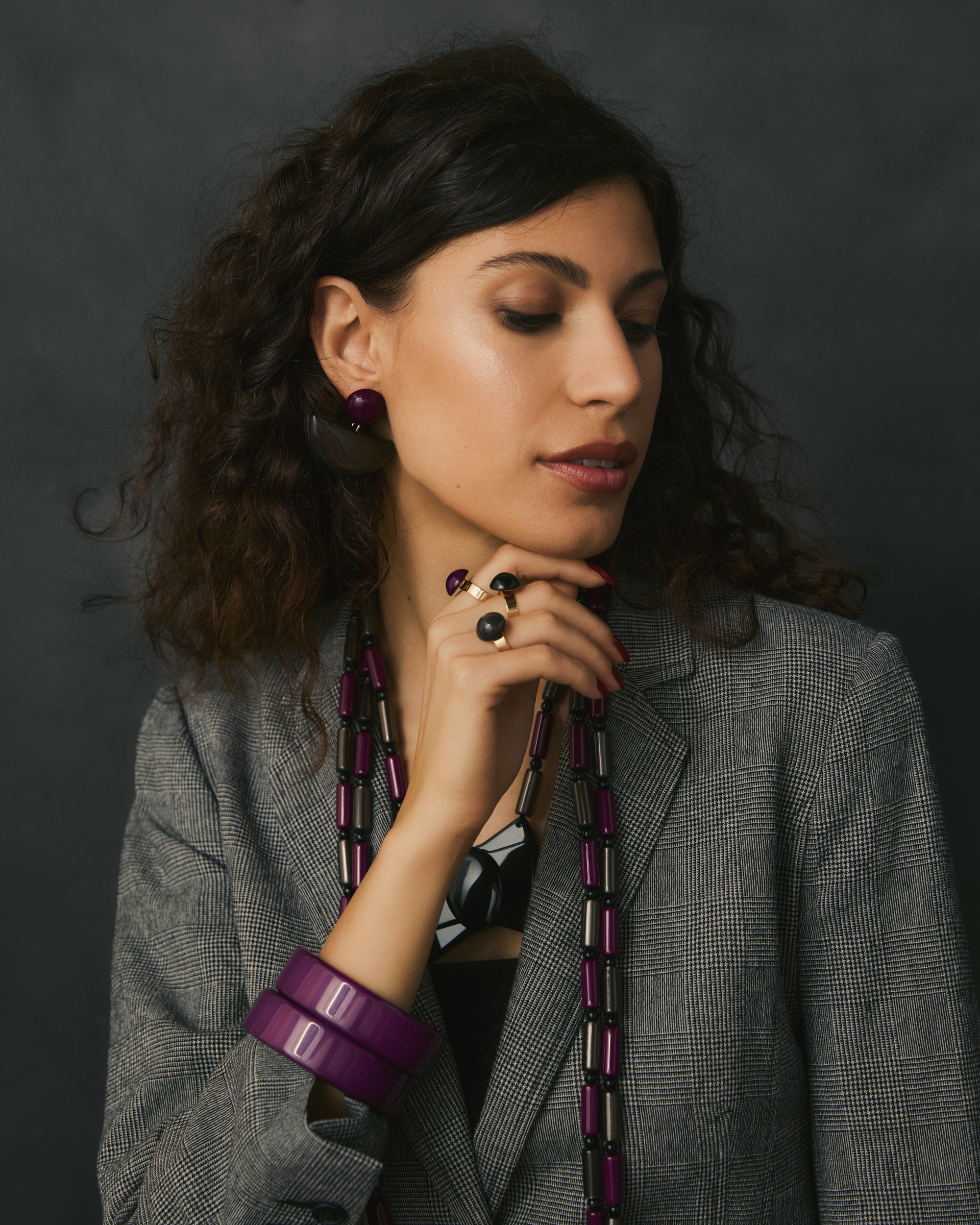 Anello regolabile diametro resina cm 1,5 FUME' - immagine 4