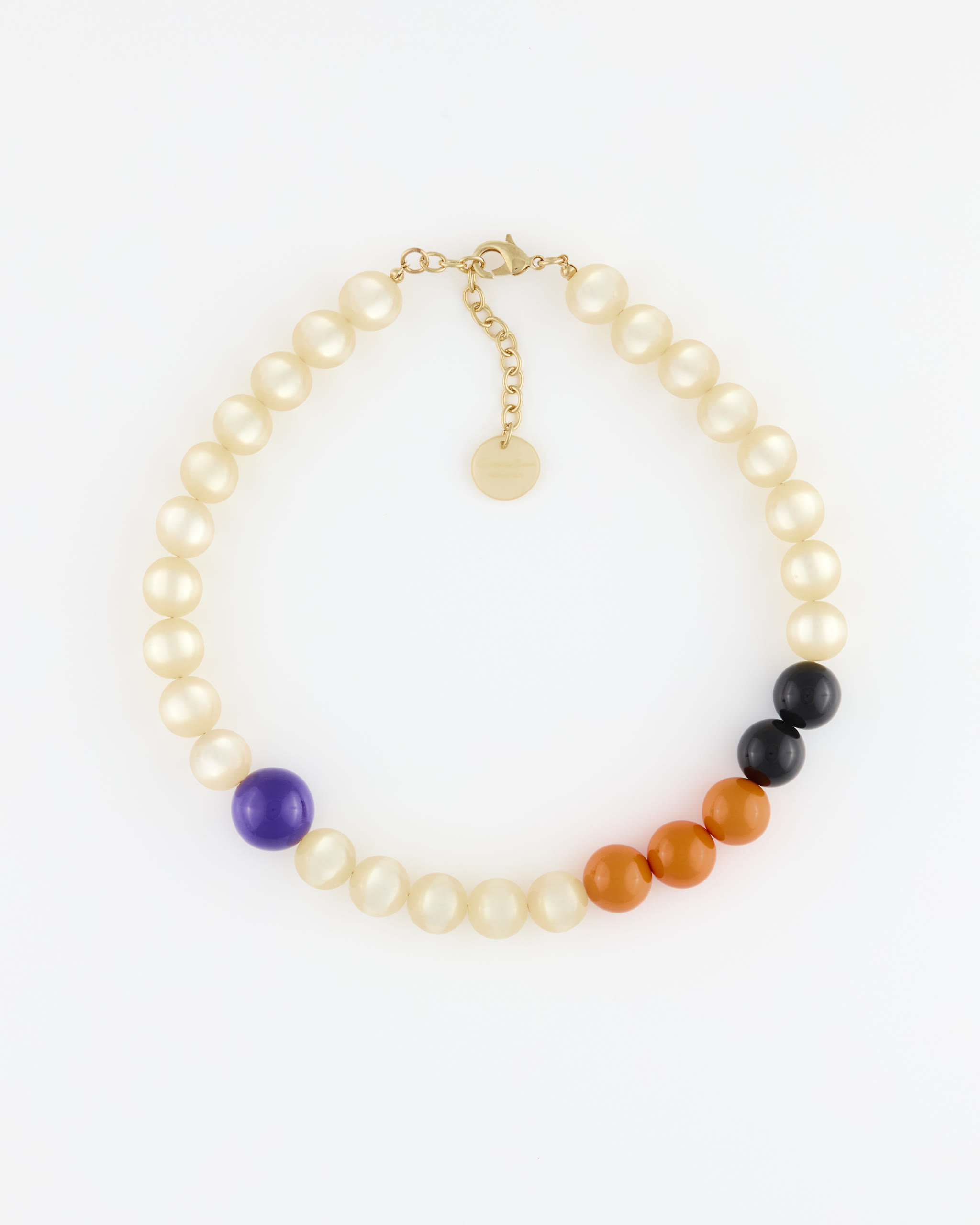 Collana Girocollo Boule Mix Natural Gloss/Mandarino/Nero/Viola