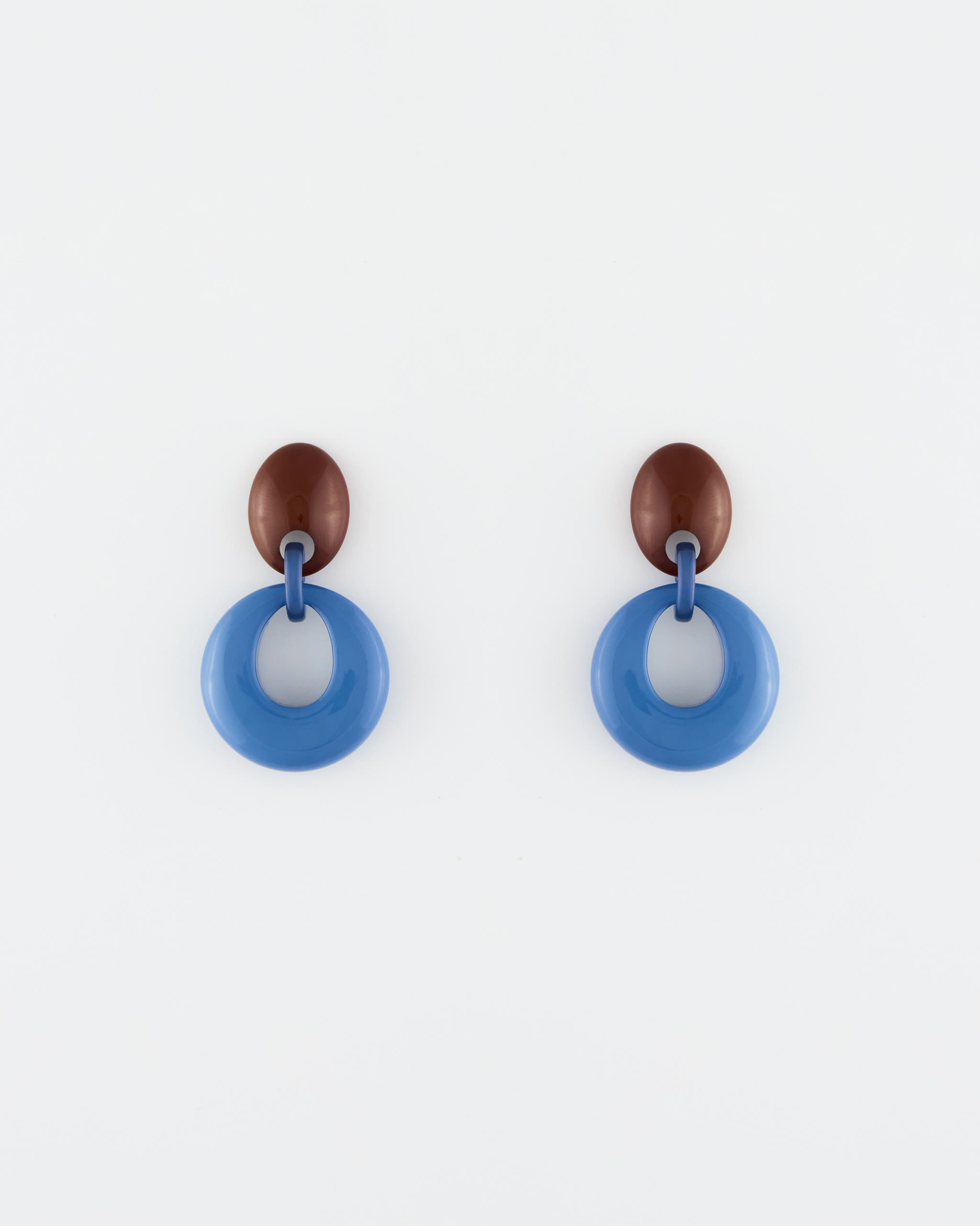 Orecchino Perno Gianduia/Avio con cerchio pendente cm 6,5
