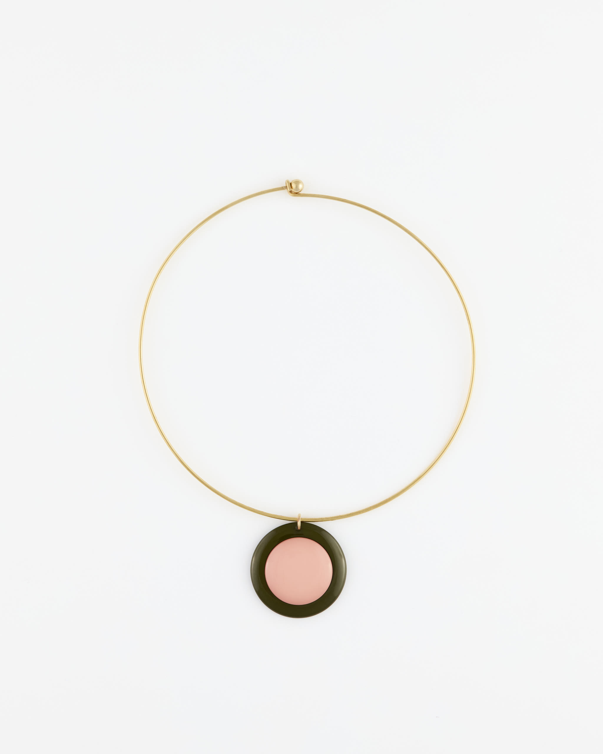 Collana Girocollo con filo Ottone rigido Cipria/Olivine Boho Chic