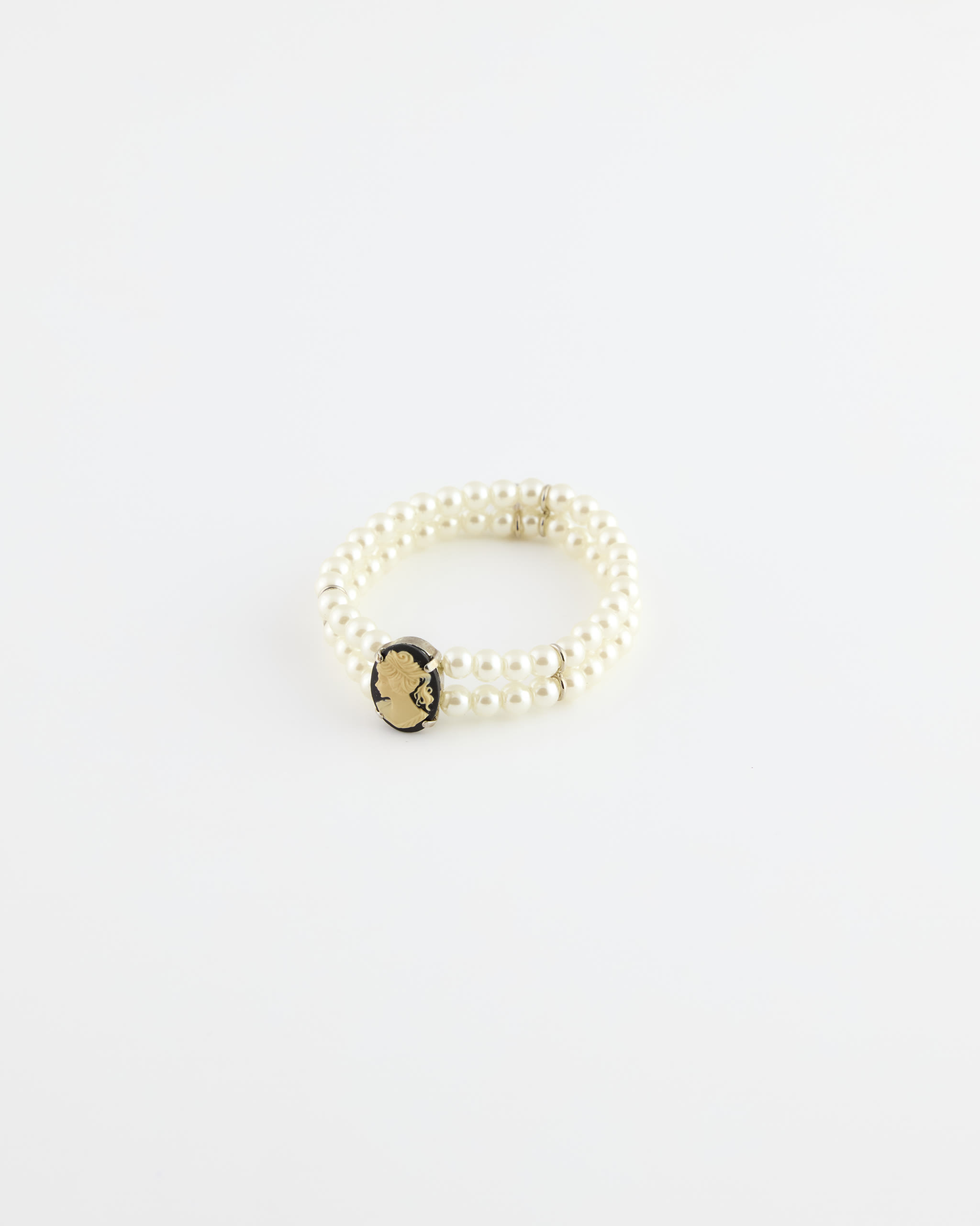 Bracciale Elasticizzato 2 fili Perla diam. 5 mm Cammeo Corniola