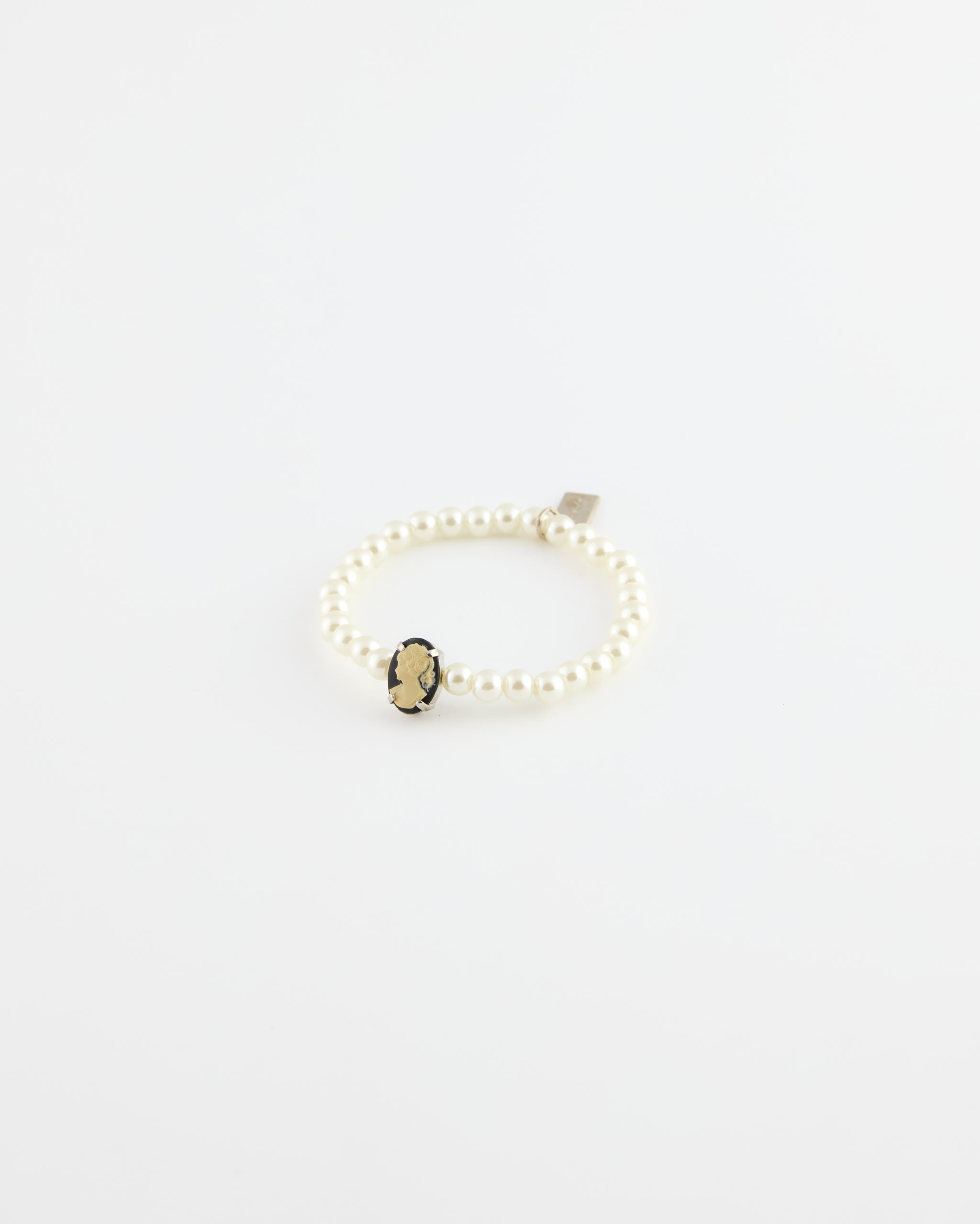 Bracciale Elasticizzato 1 filo Perla diam. 5 mm Cammeo Nero