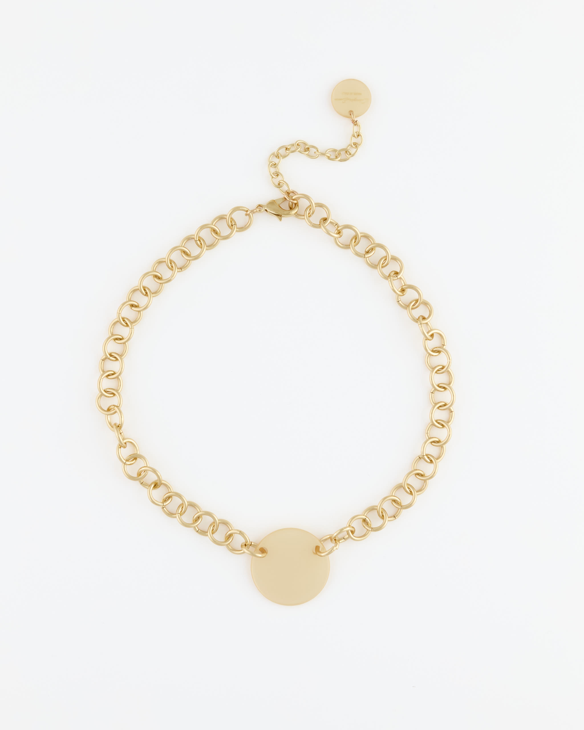 Collana Girocollo Catena oro + Disco Resina Natural Gloss